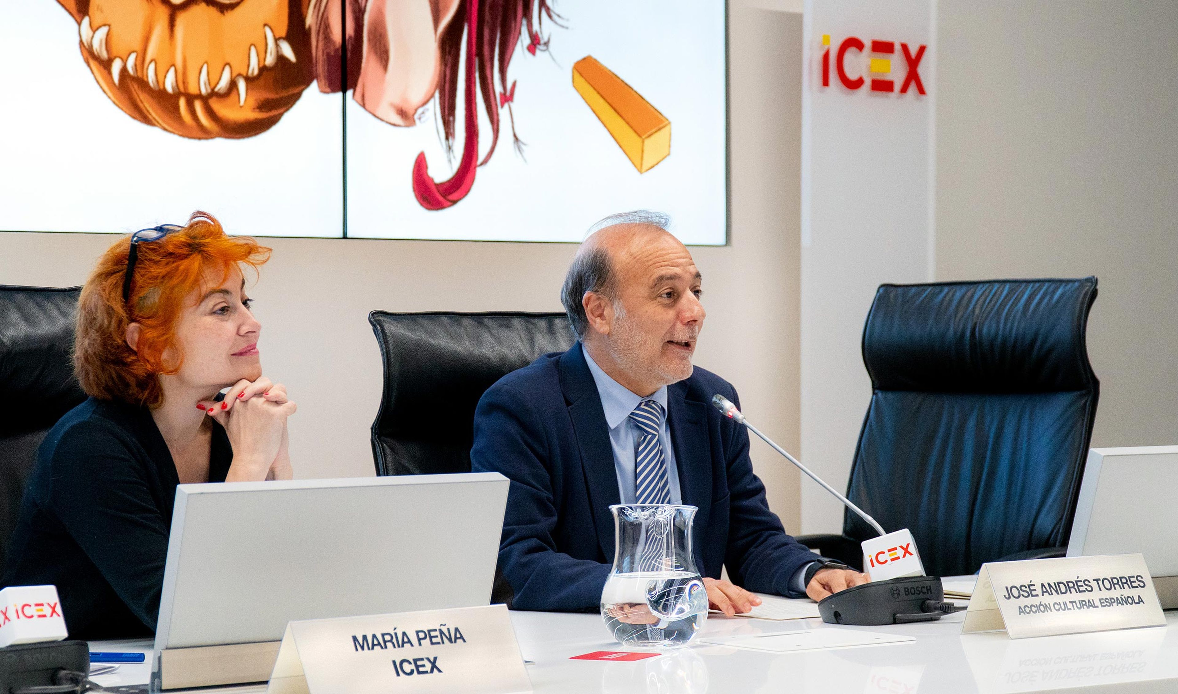 María Peña Mateos, consejera delegada de ICEX, y José Andrés Torres Mora, presidente ejecutivo de Acción Cultural Española
