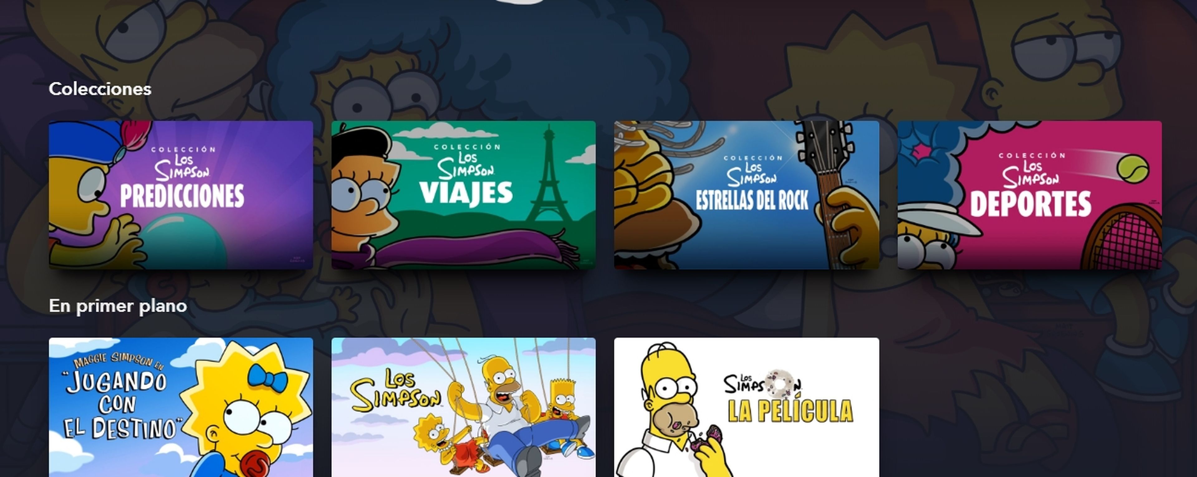 Colecciones de Los Simpson en Disney Plus