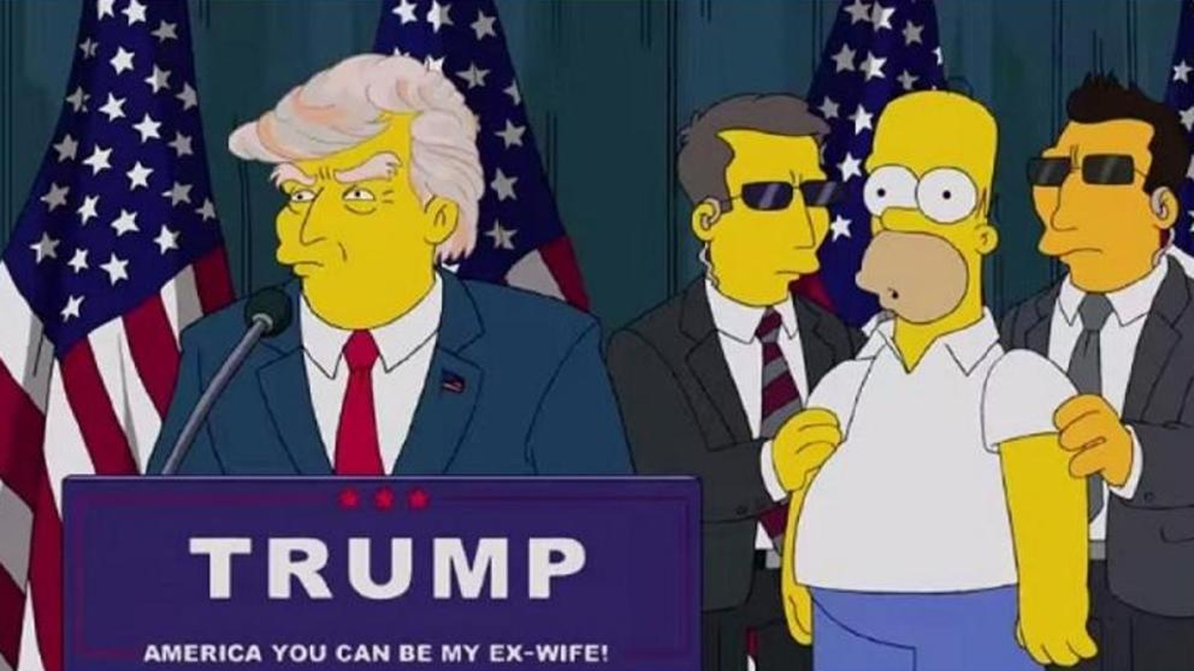 Una escena de Los Simpson con Donald Trump como presidente