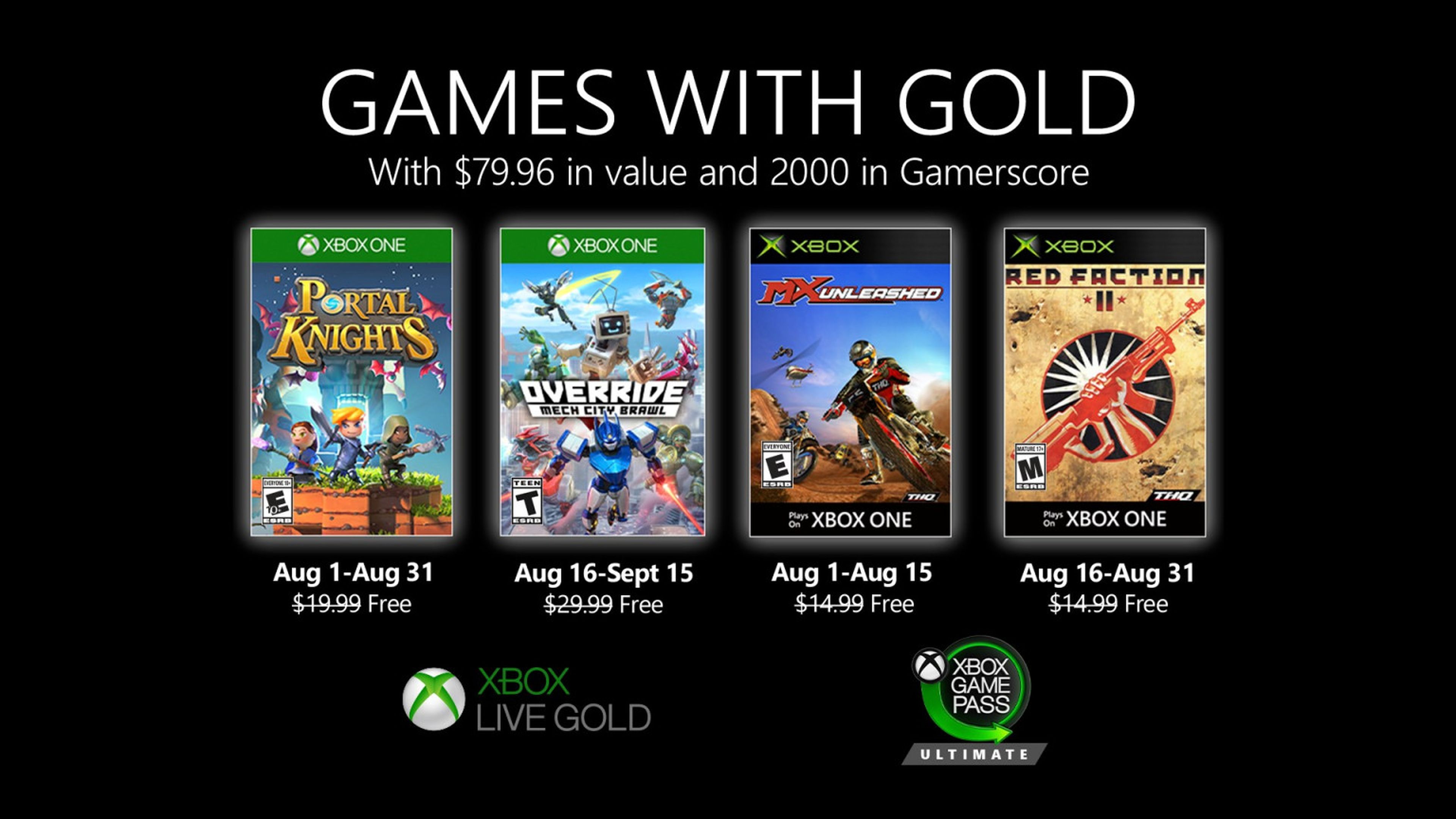 games with gold xbox agosto