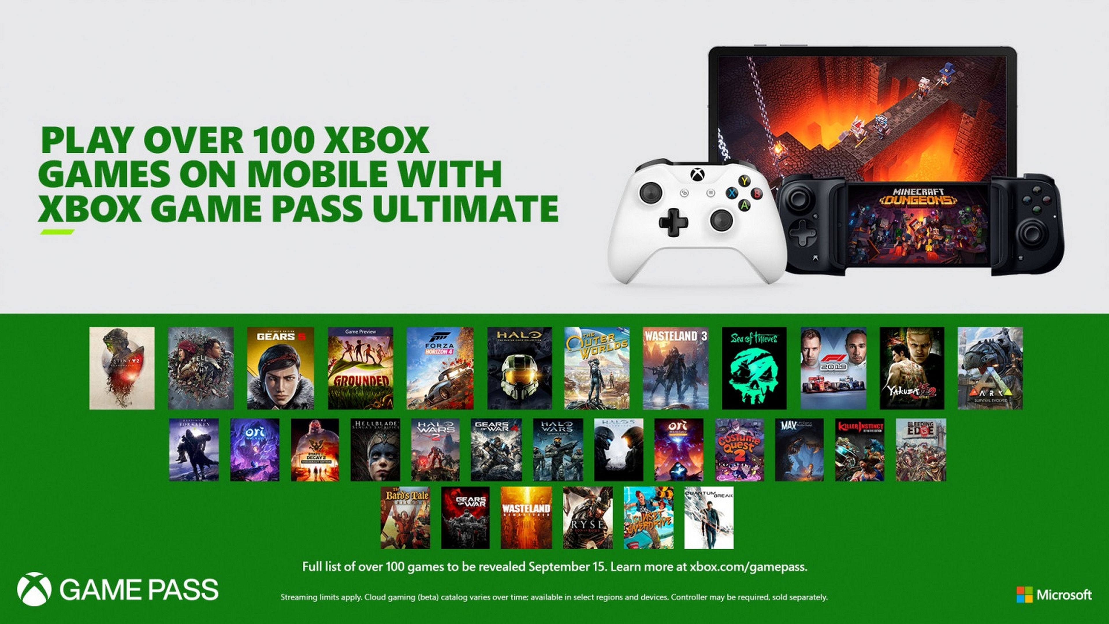 Juega a casi 100 juegos de Xbox y PC en tu móvil: Project xCloud llega a Xbox Game Pass el 15 de septiembre