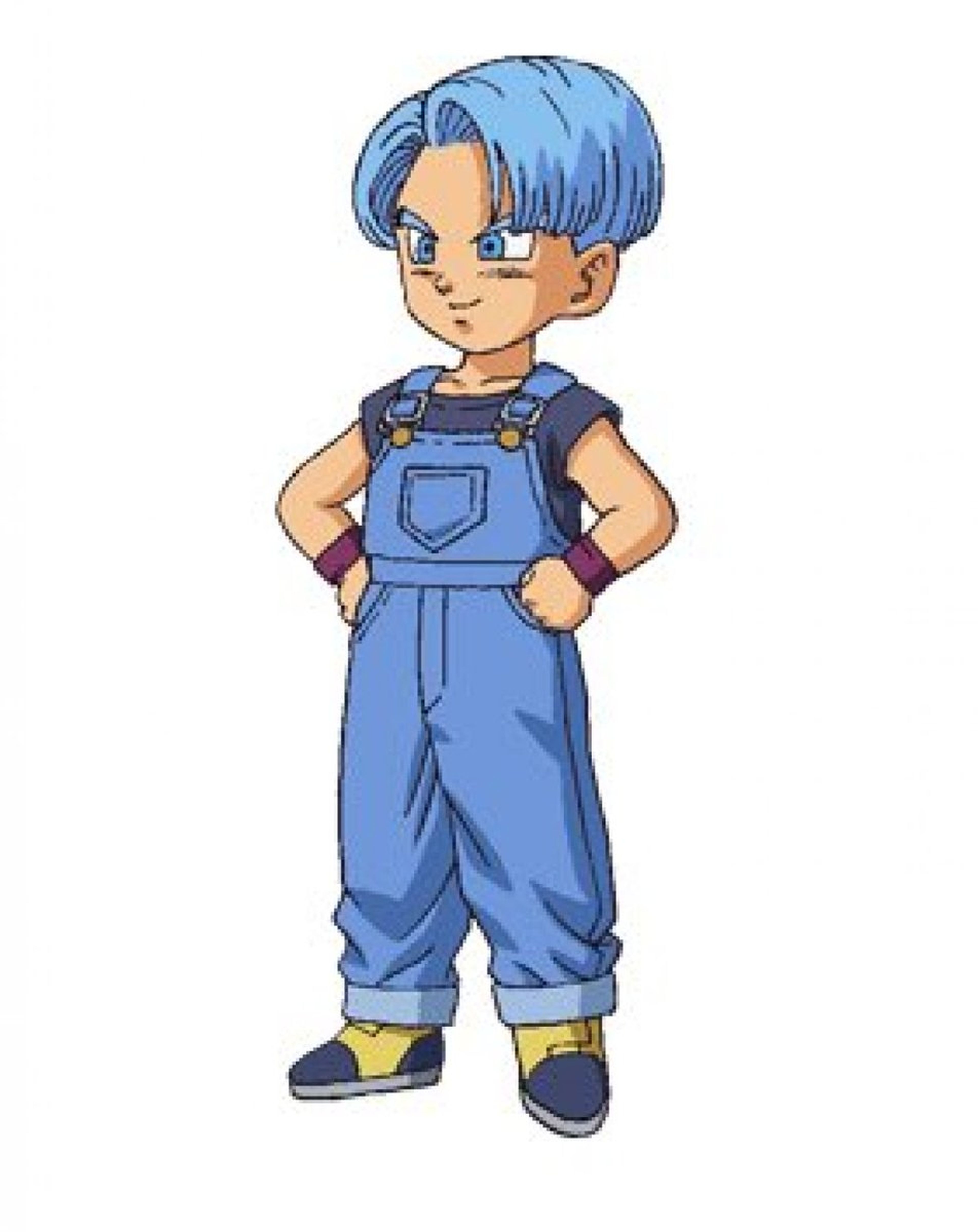 Trunks niño con el pelo azul en Dragon Ball Super