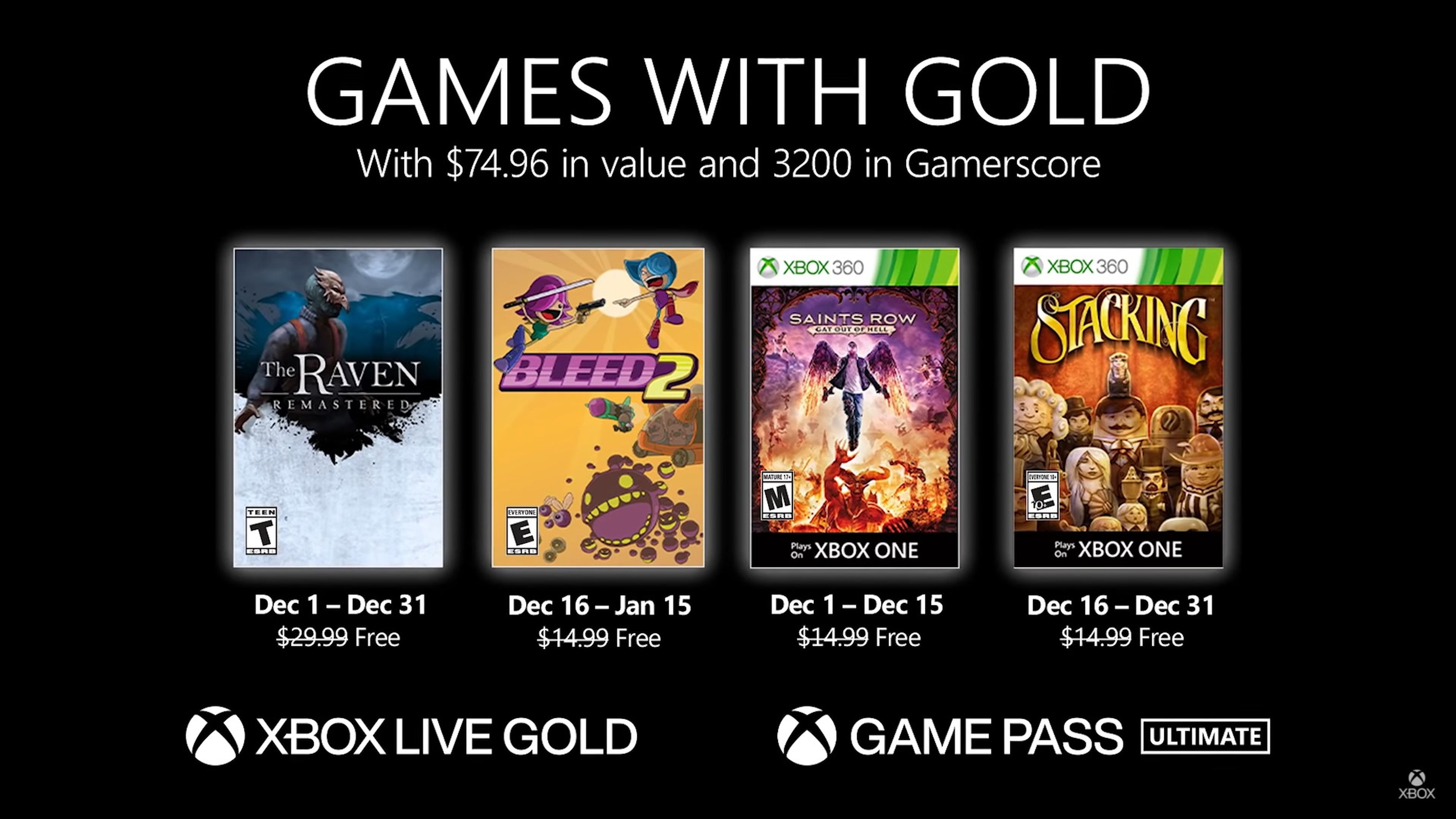 xbox live games with gold diciembre
