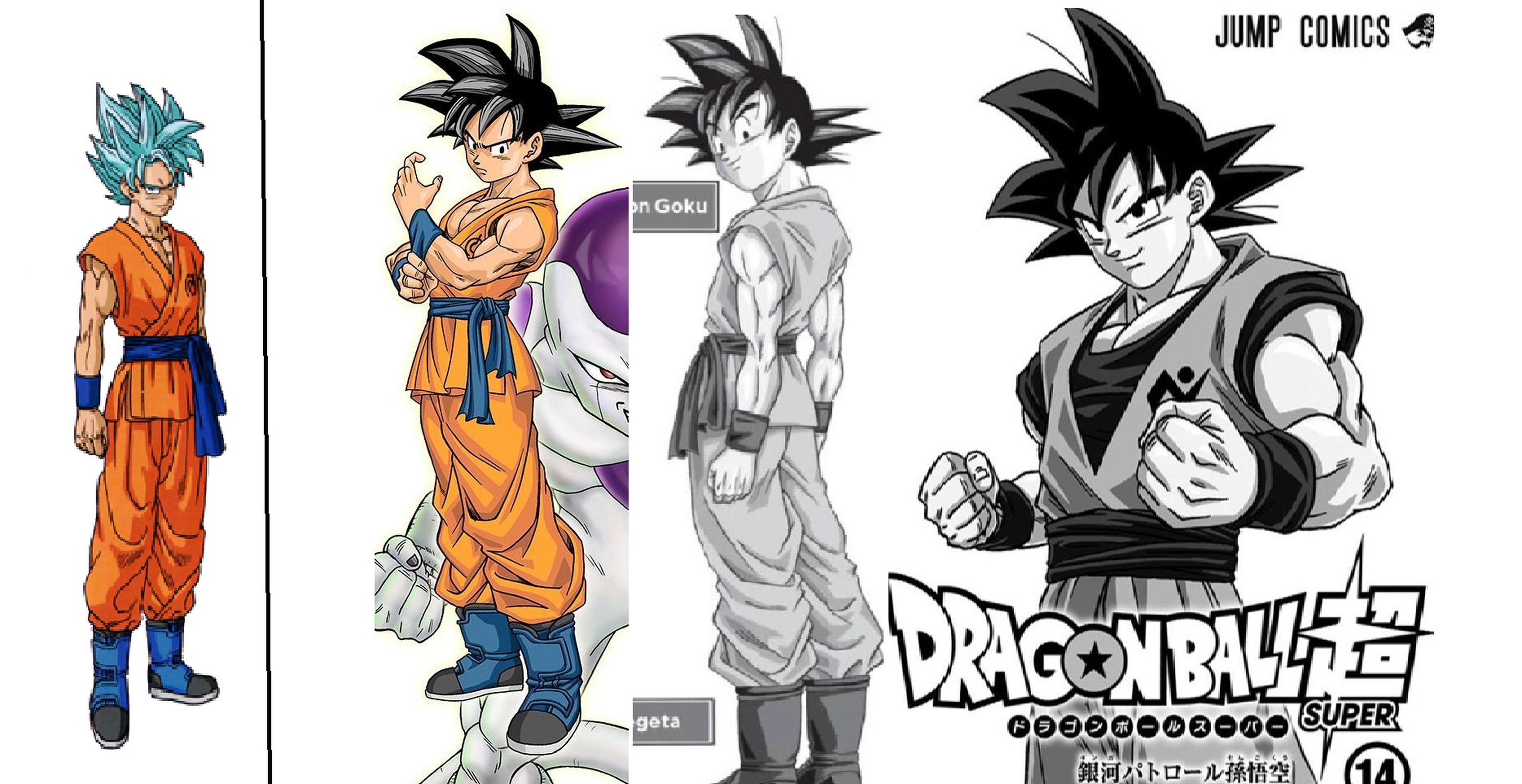 Dragon Ball Super - La evolución del diseño de Goku de Akira Toriyama y Toyotaro a lo largo de la serie
