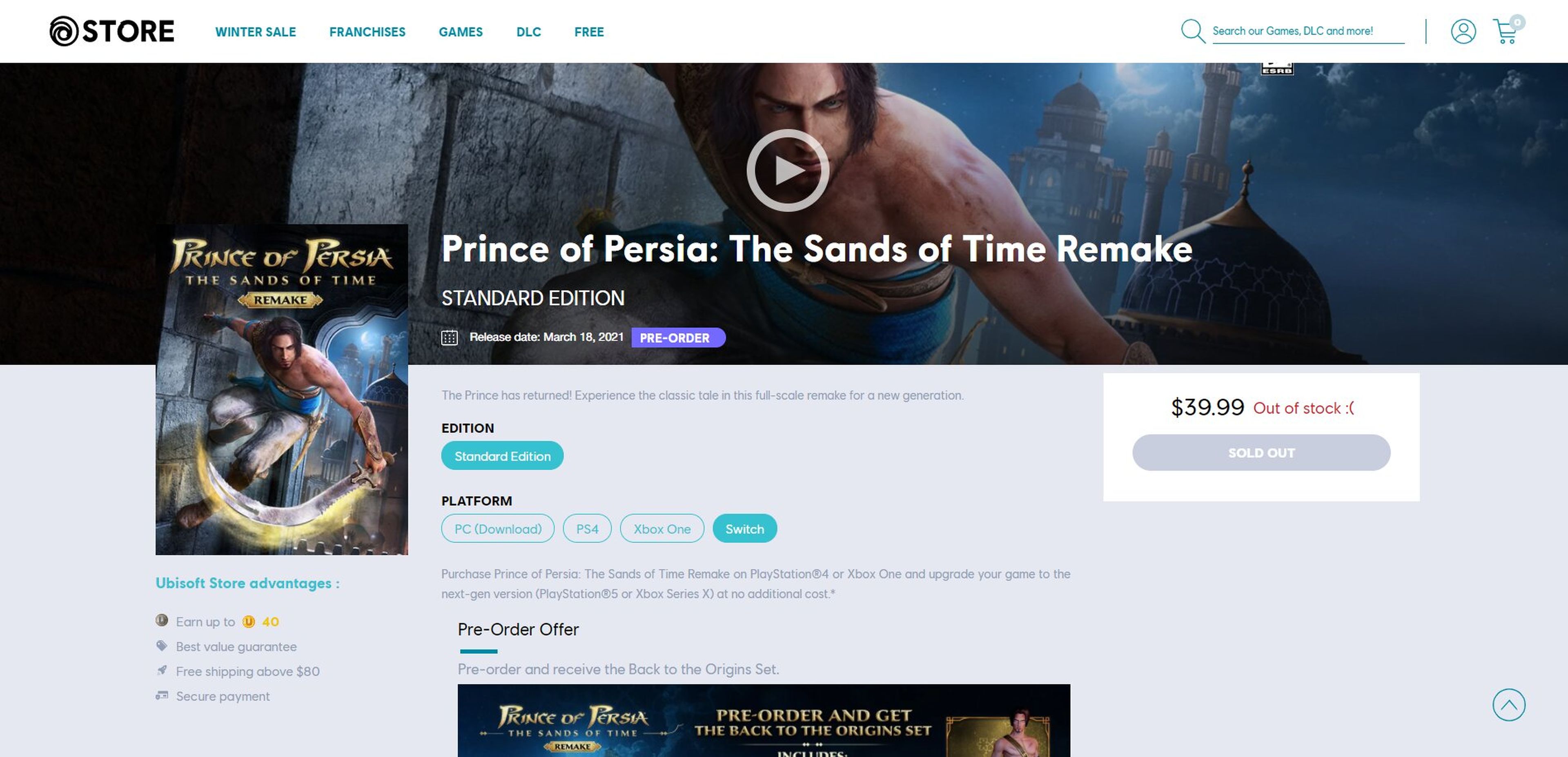 Prince of Persia Switch