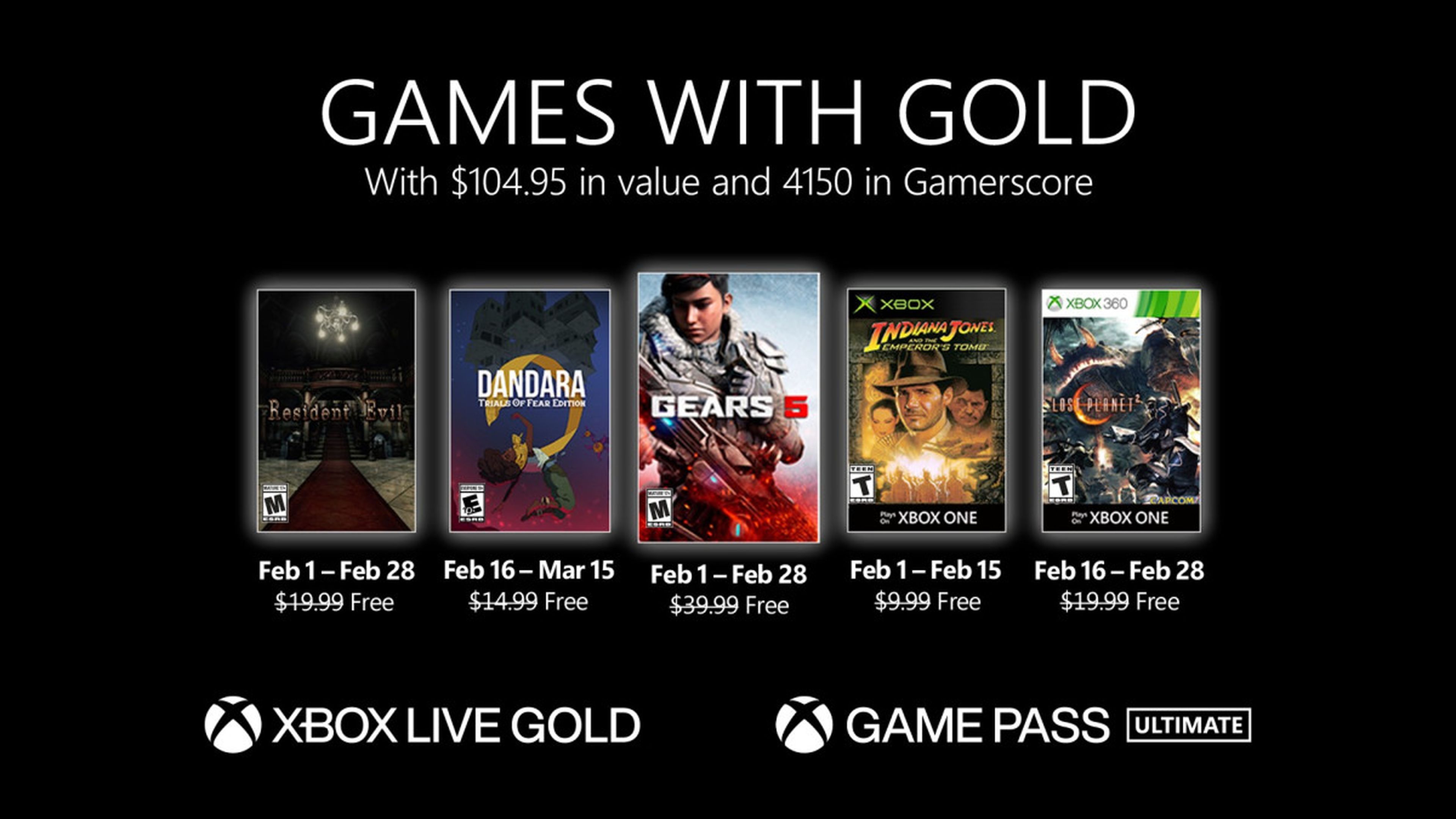 Games with gold febrero xbox