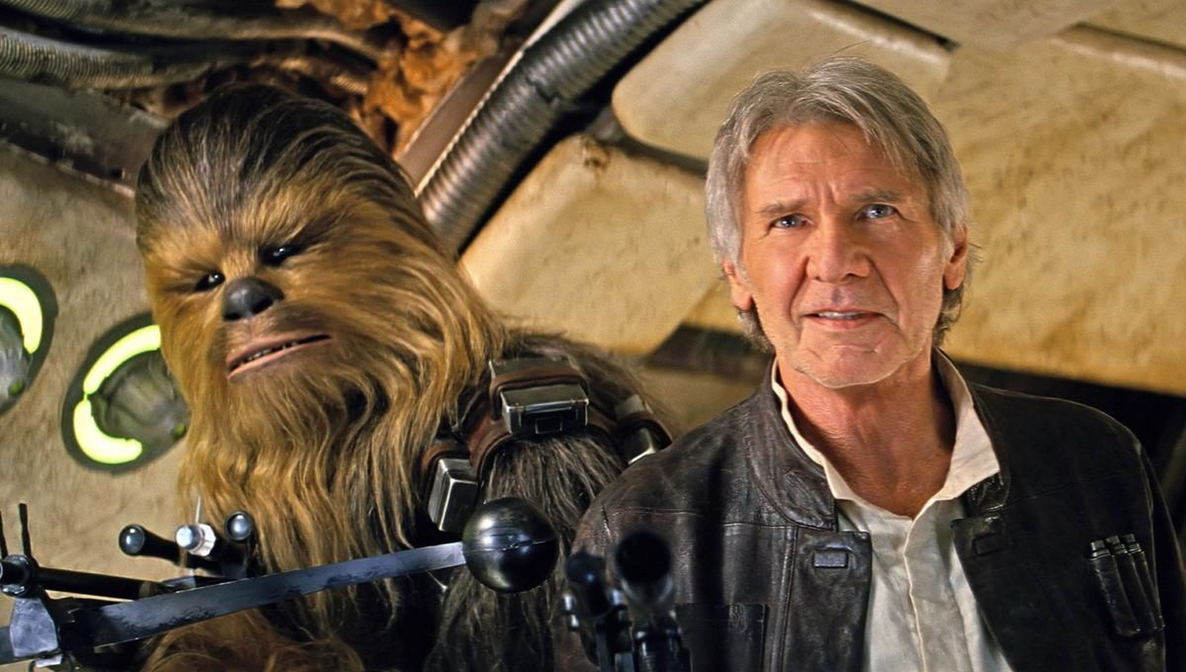 Han Solo y Chewbacca en Star Wars Episodio 7