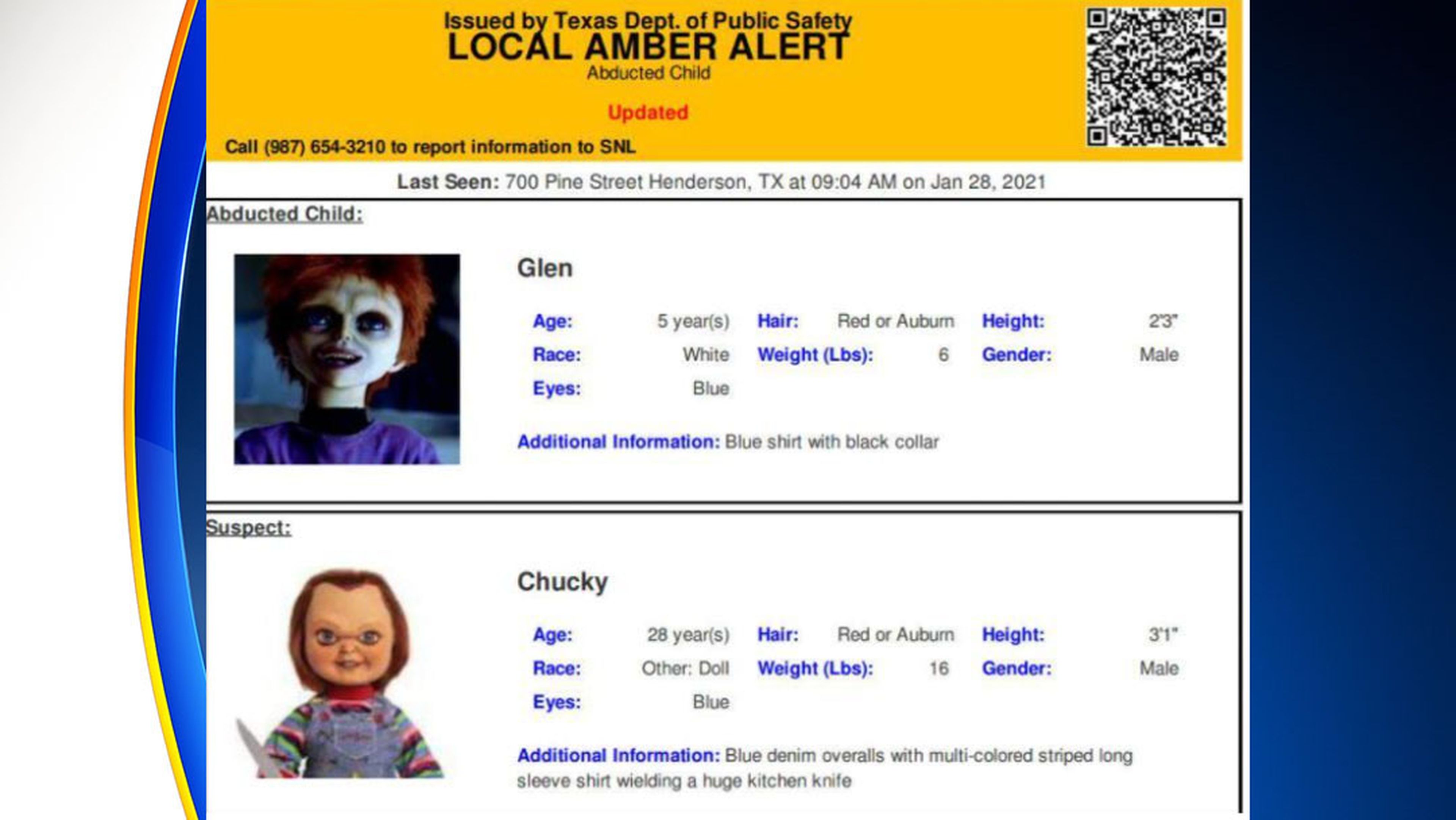 Alerta AMBER de Chucky