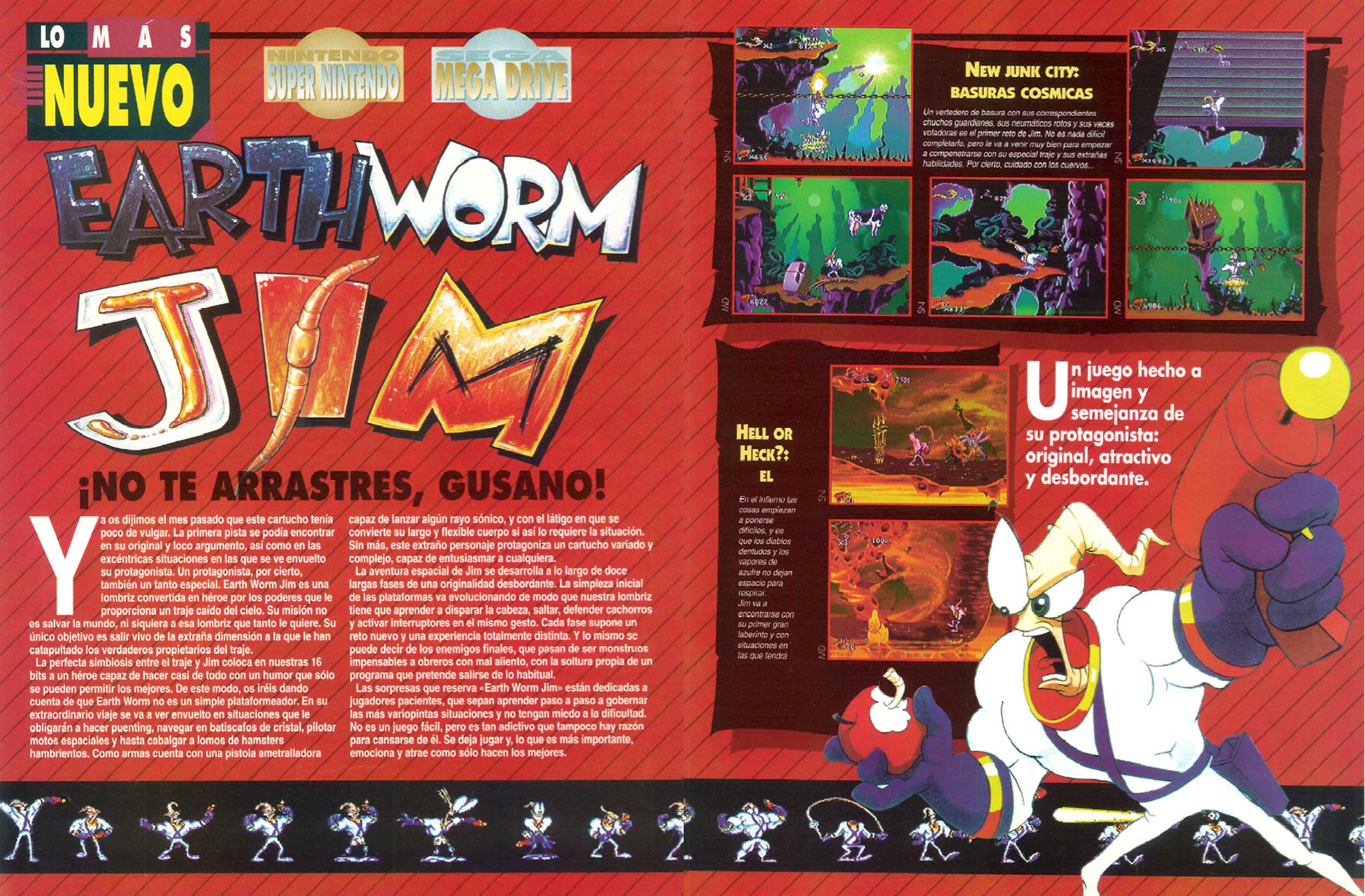 Análisis de Earthworm Jim en Hobby Consolas
