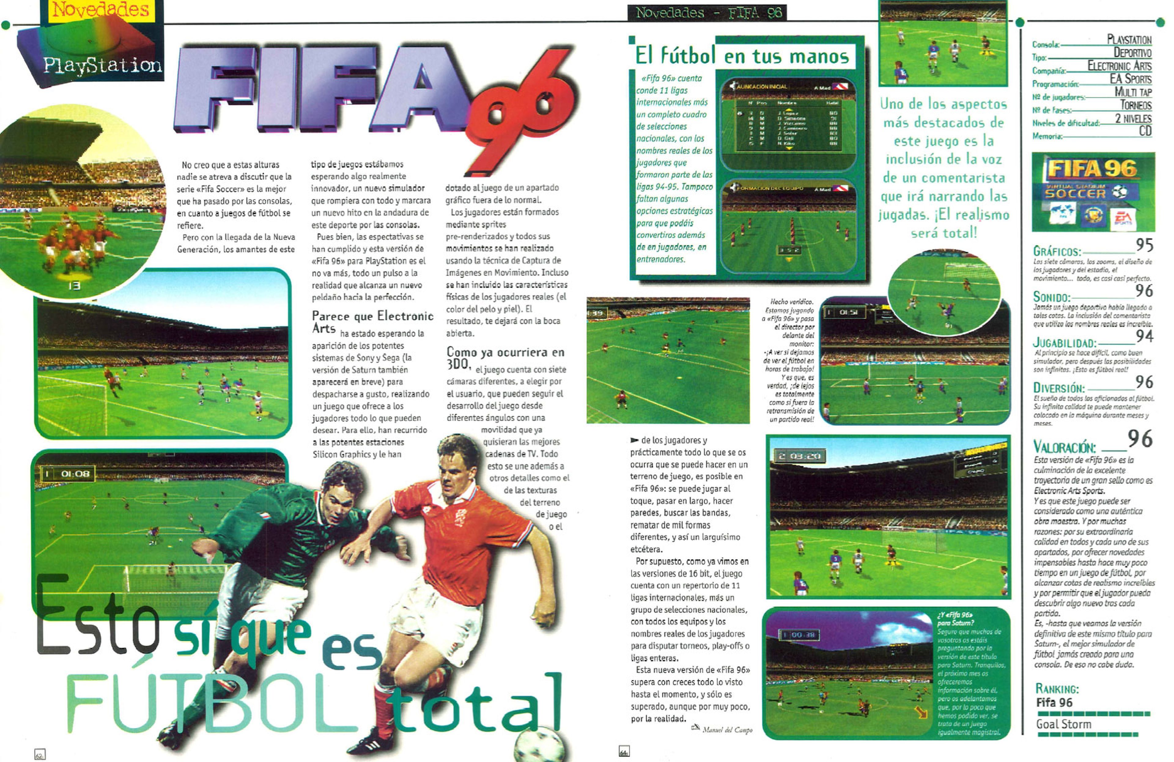 Análisis FIFA 96 Hobby Consolas