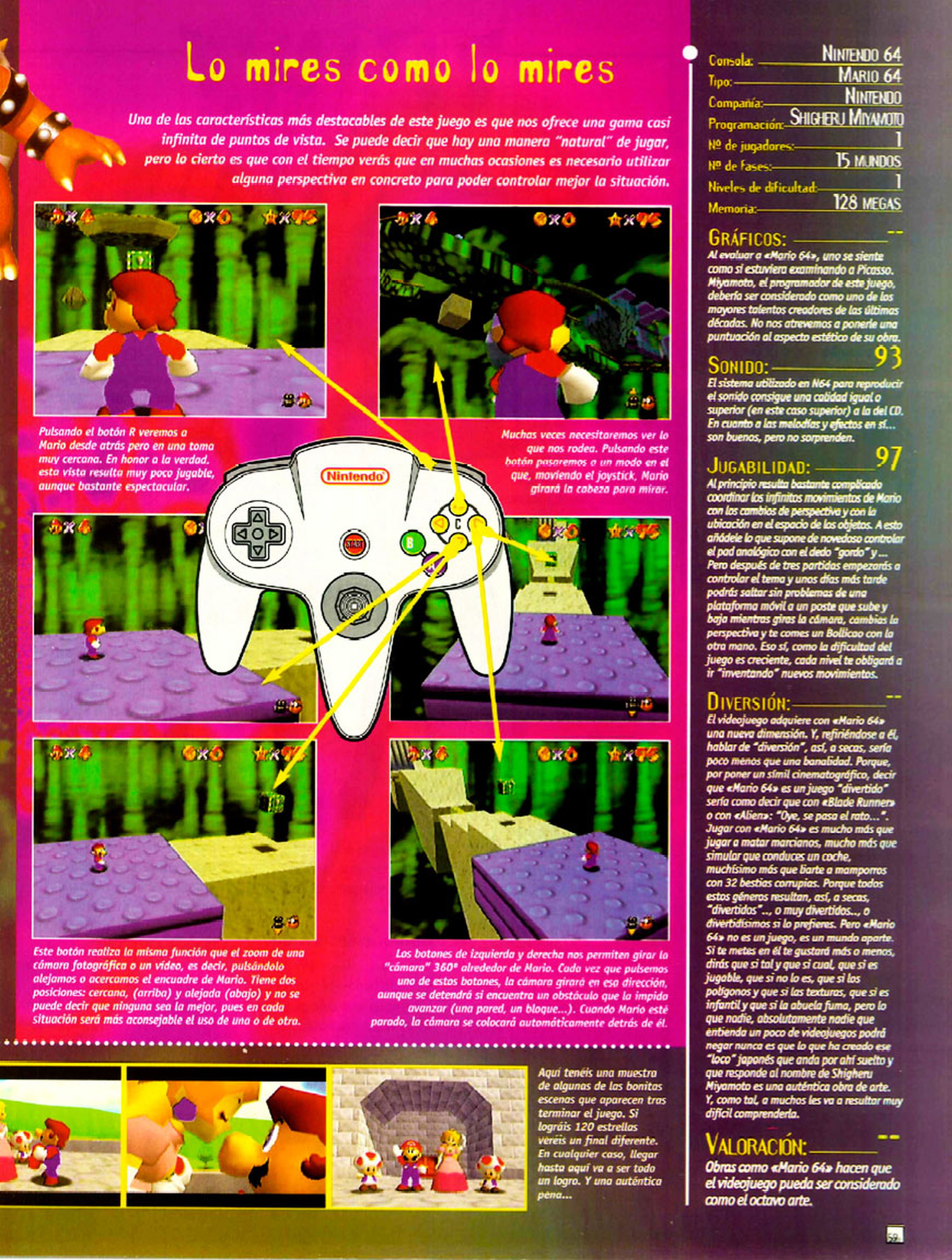 Análisis Super Mario 64 en Hobby Consolas