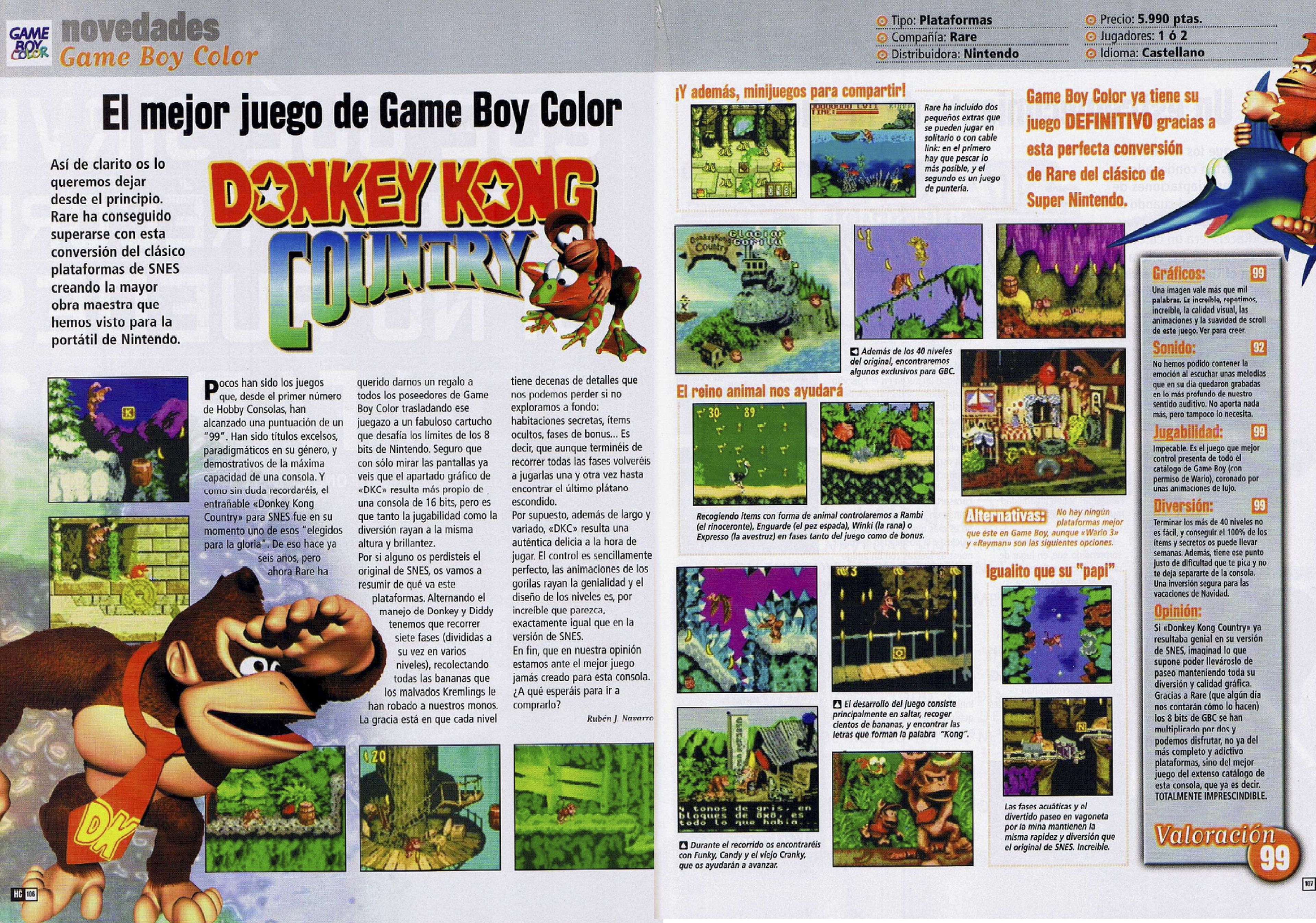Análisis Donkey Kong Country (Game Boy Color) Hobby Consolas