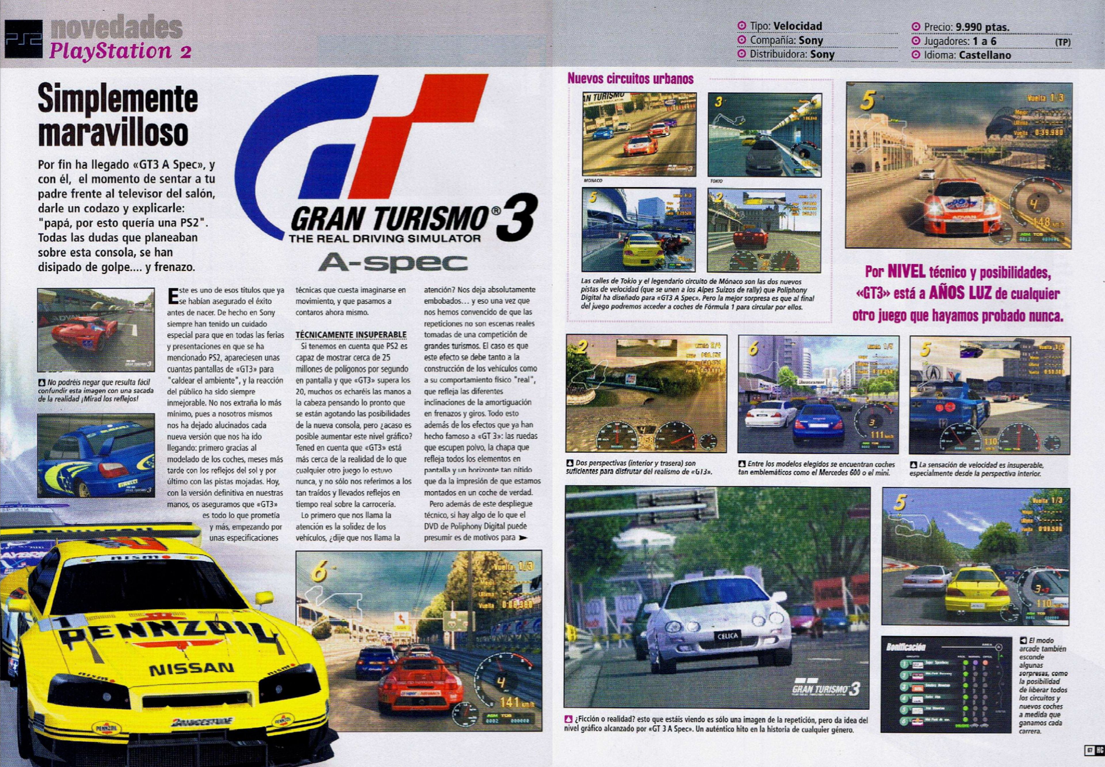 Análisis Gran Turismo 3 en Hobby Consolas