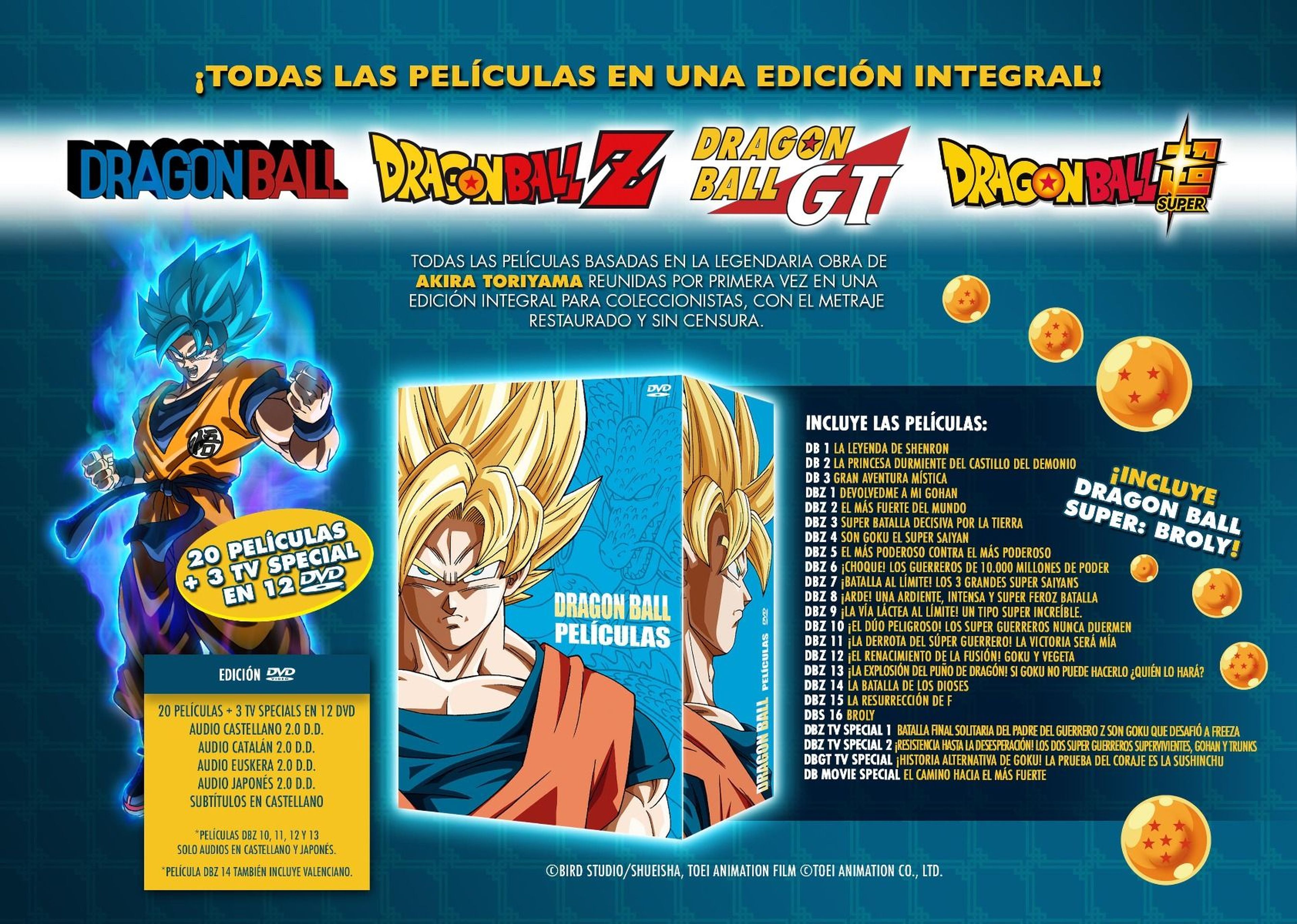 Dragon Ball - Anunciado un nuevo pack en DVD con todas las películas y especiales