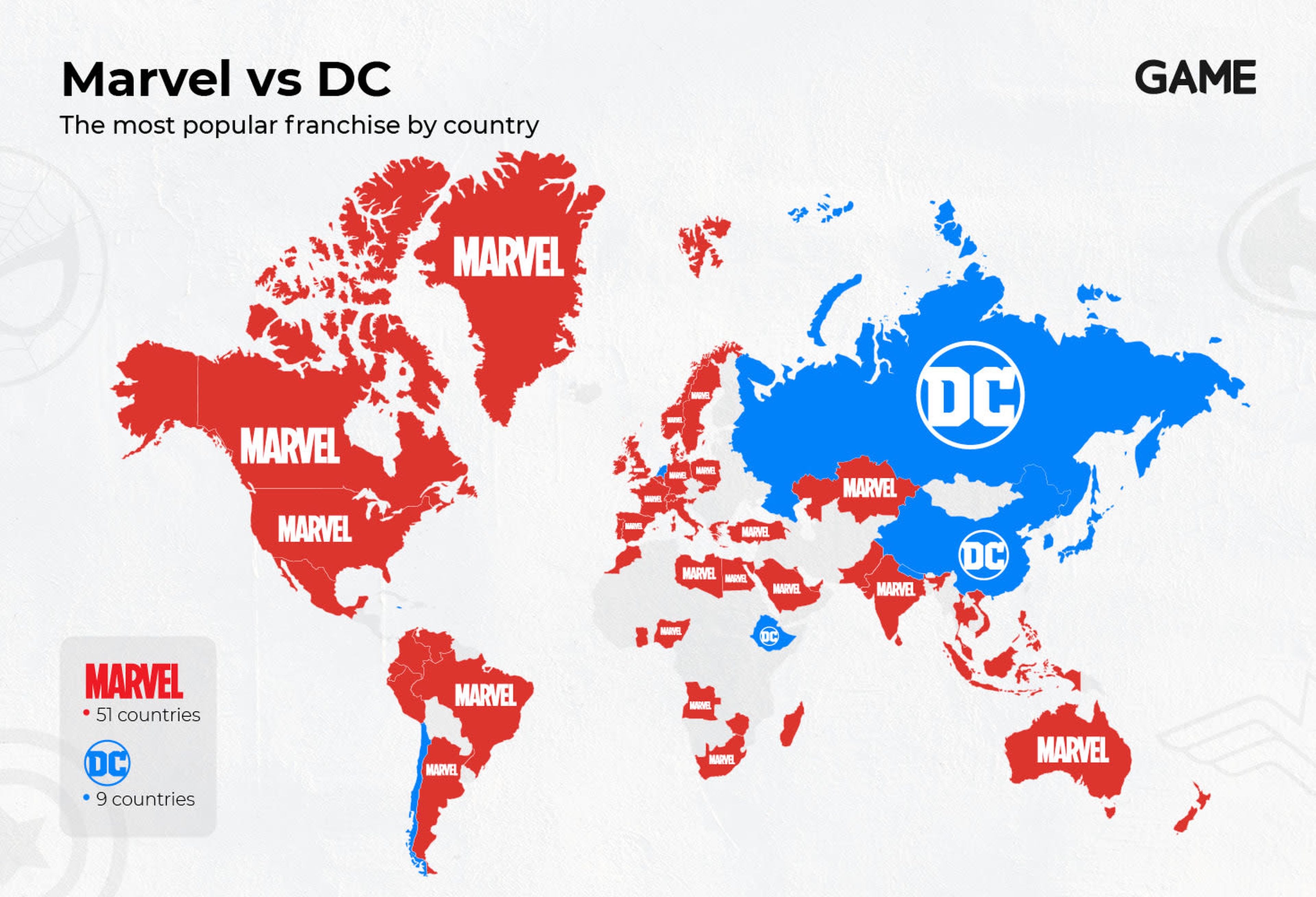 Marvel y DC en el mundo