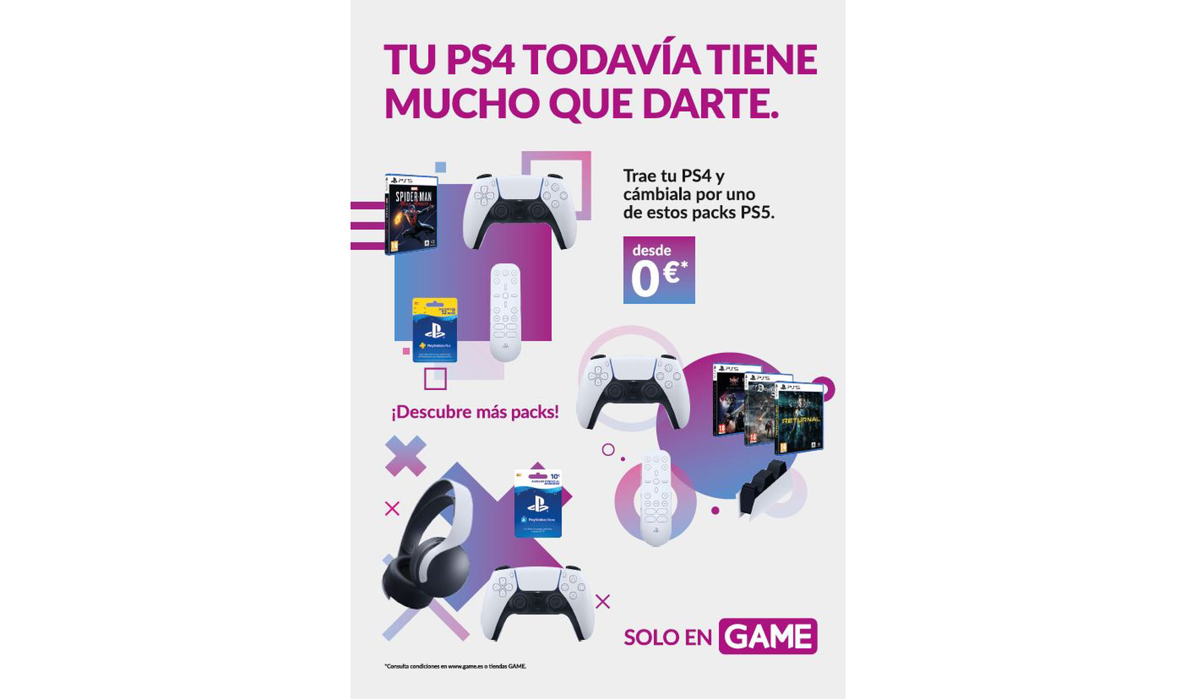 Promoción GAME PS5 a cambio de PS4