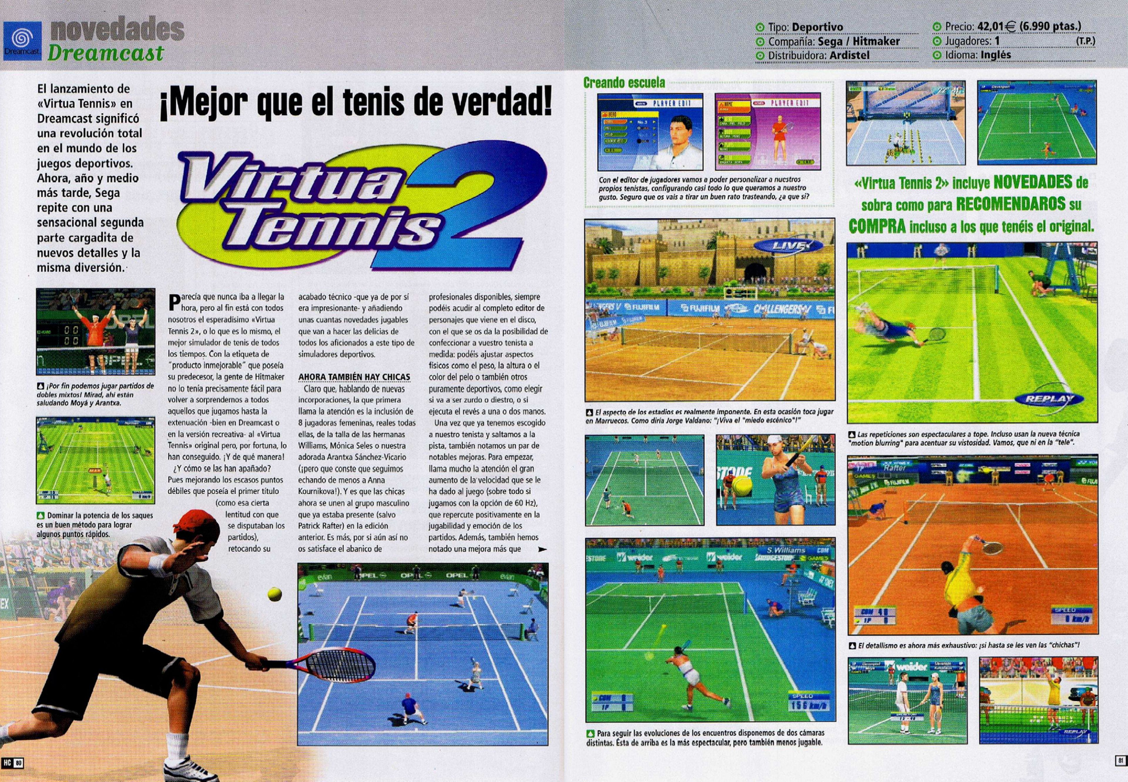 Análisis Virtua Tennis 2 en Hobby Consolas