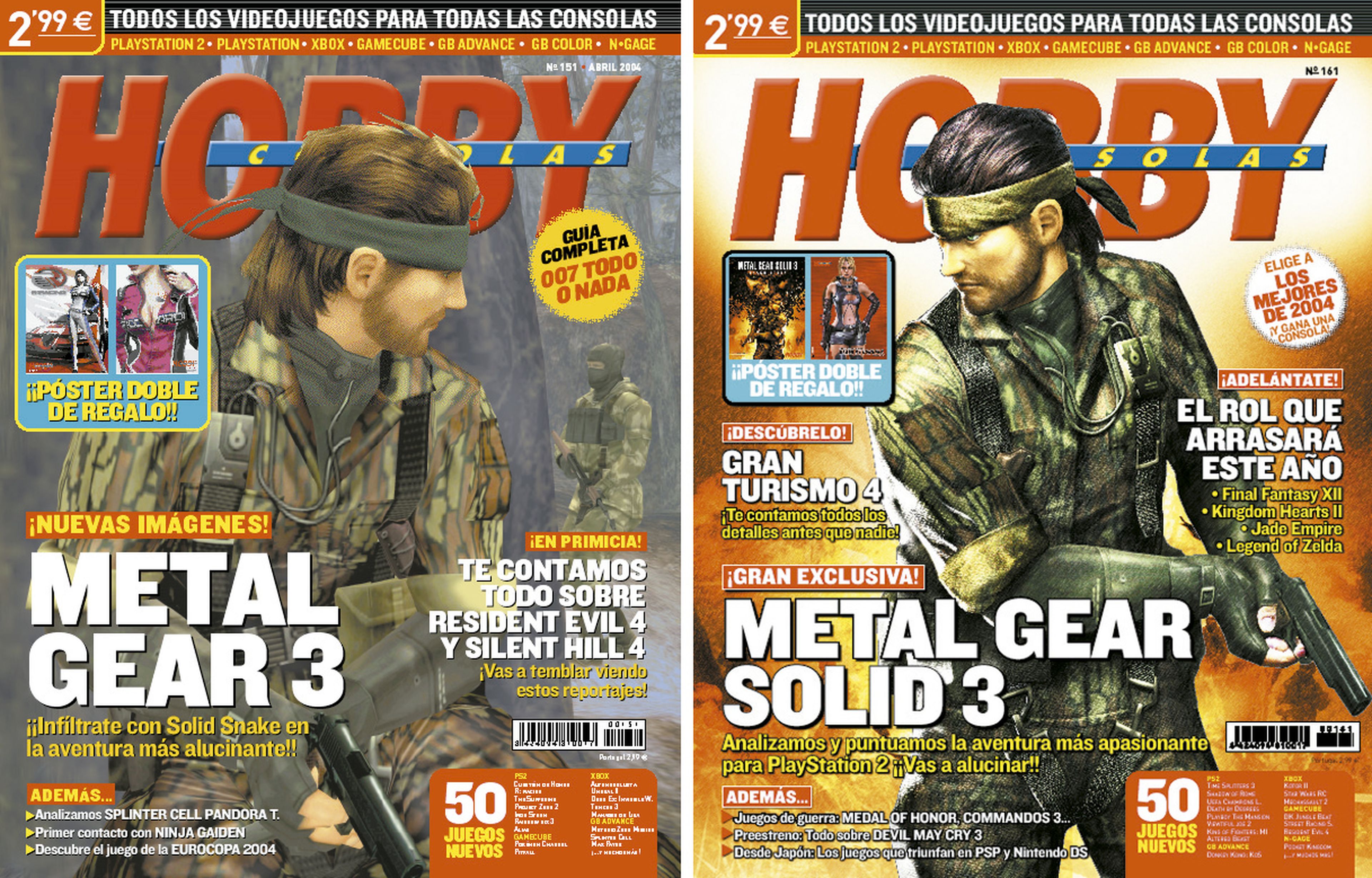 Portadas (dos) para Metal Gear Solid 3 en Hobby Consolas