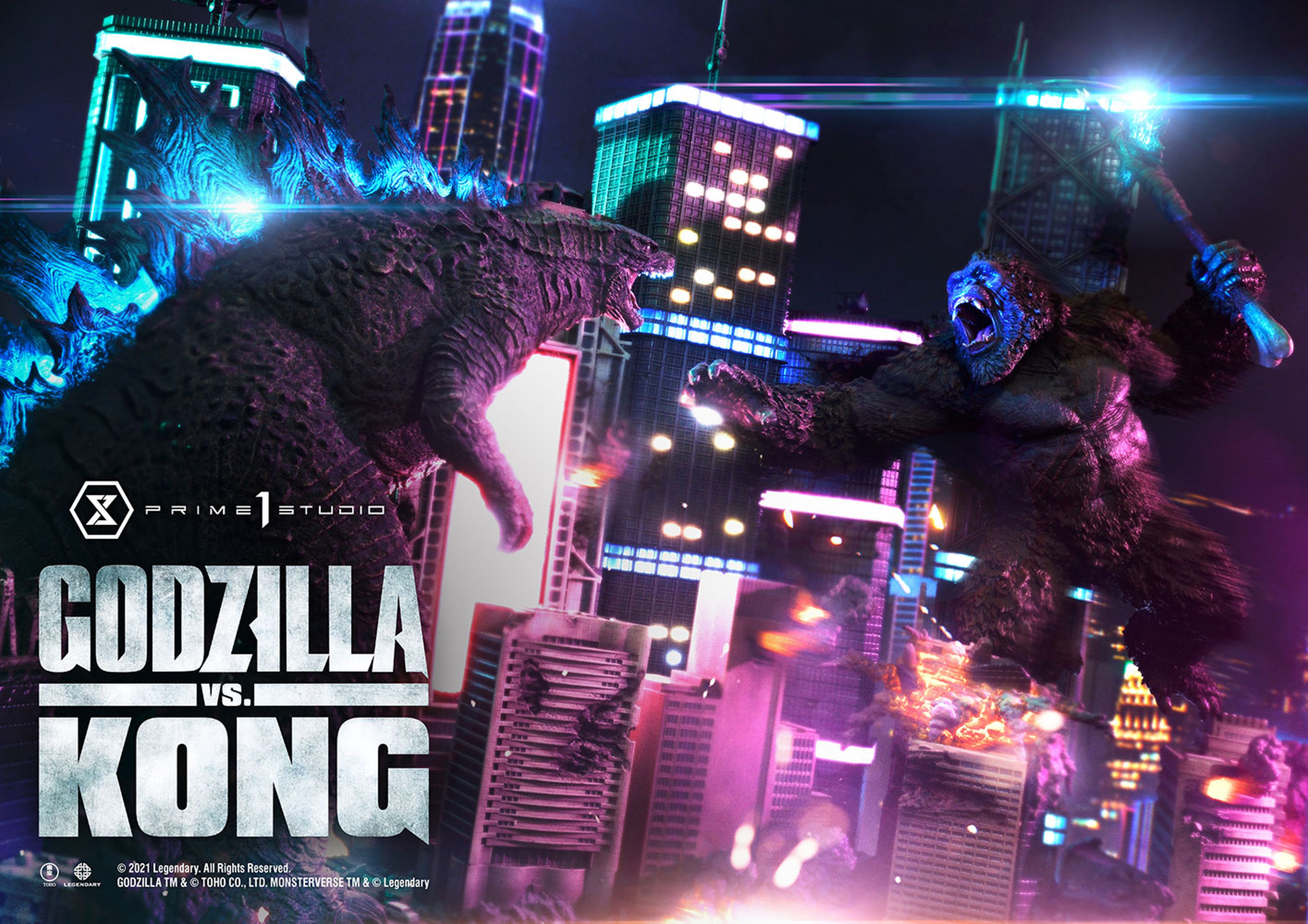 Diorama de Godzilla vs Kong de Prime 1 Studio