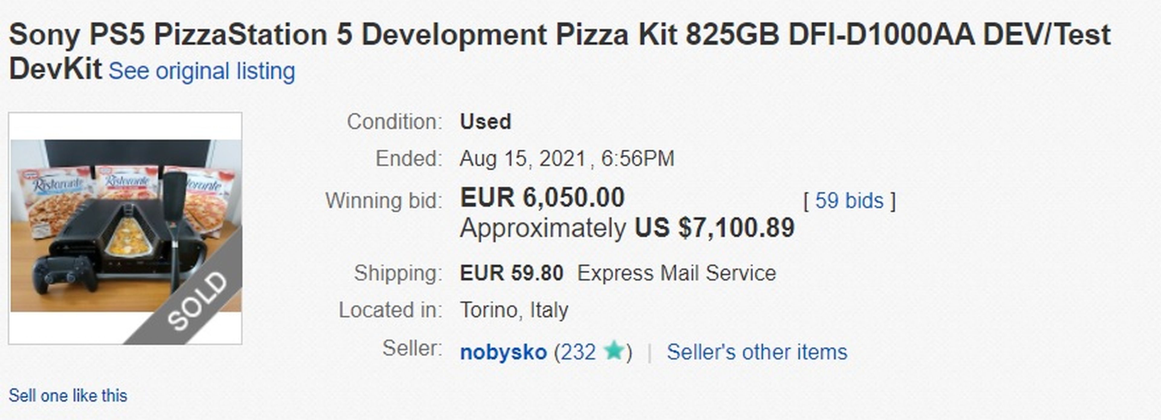 PS5 Devkit pizza