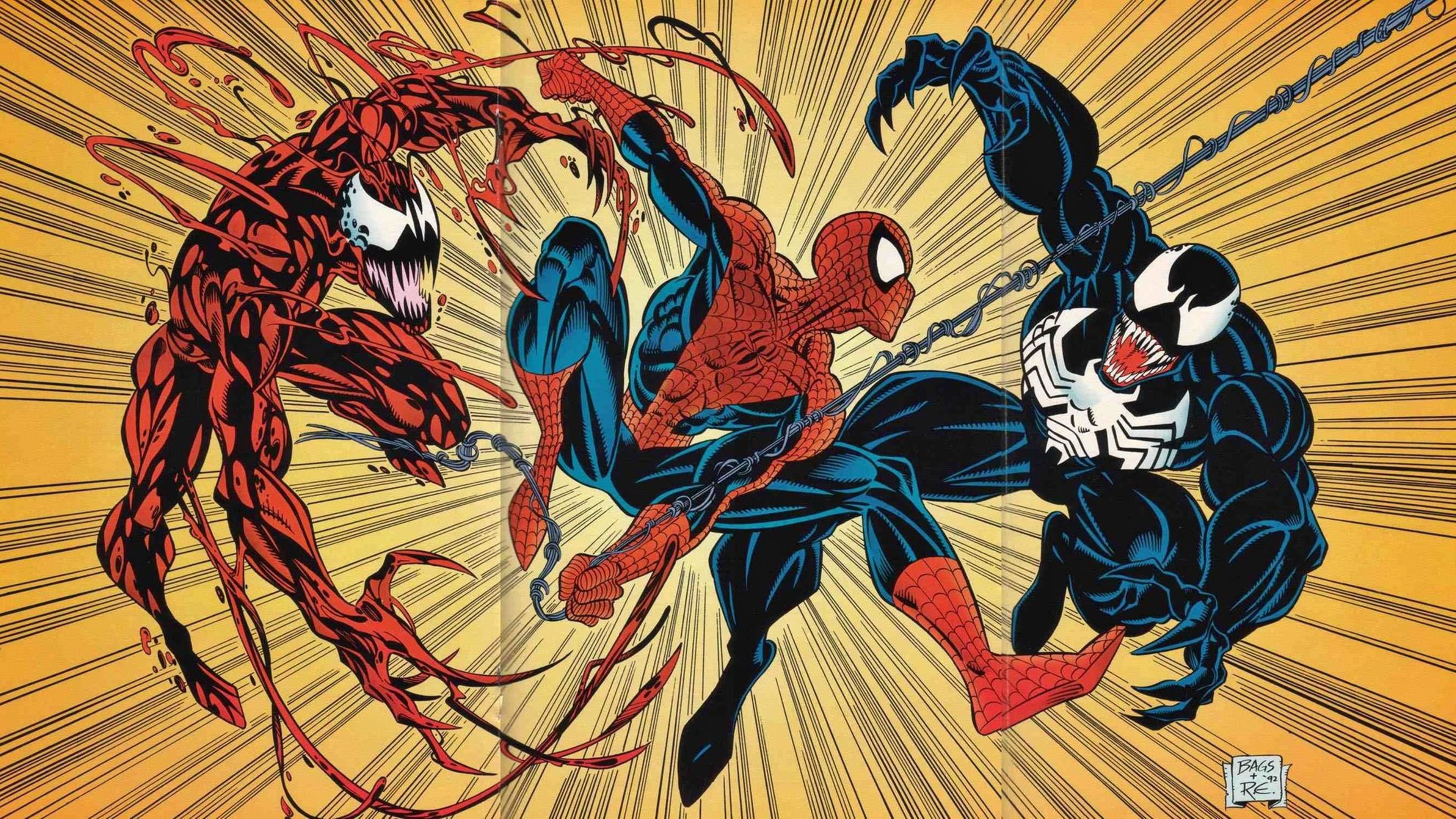 Веном паук комикс. Веном и человек паук против Карнажа. Человек паук 1994 Веном и Карнаж. Человек паук Веном и Карнаж. Веном с Карнажем против человека паука.