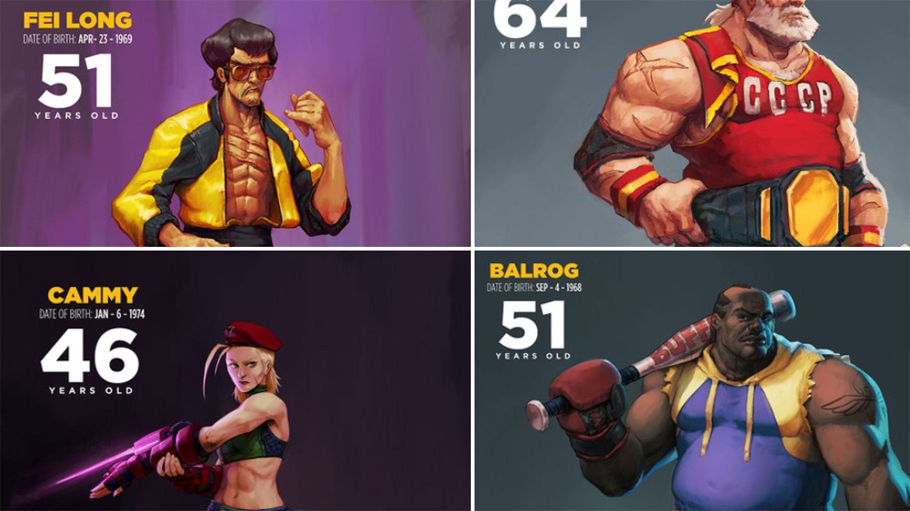Street Fighter personajes edades actuales