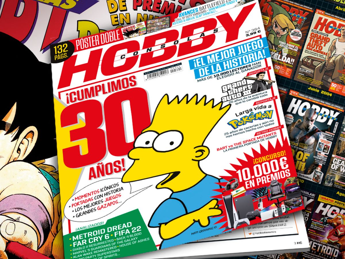 Hobby Consolas 364, ya a la venta con Bart Simpson en portada, un póster  doble y un megaconcurso a lo número 1