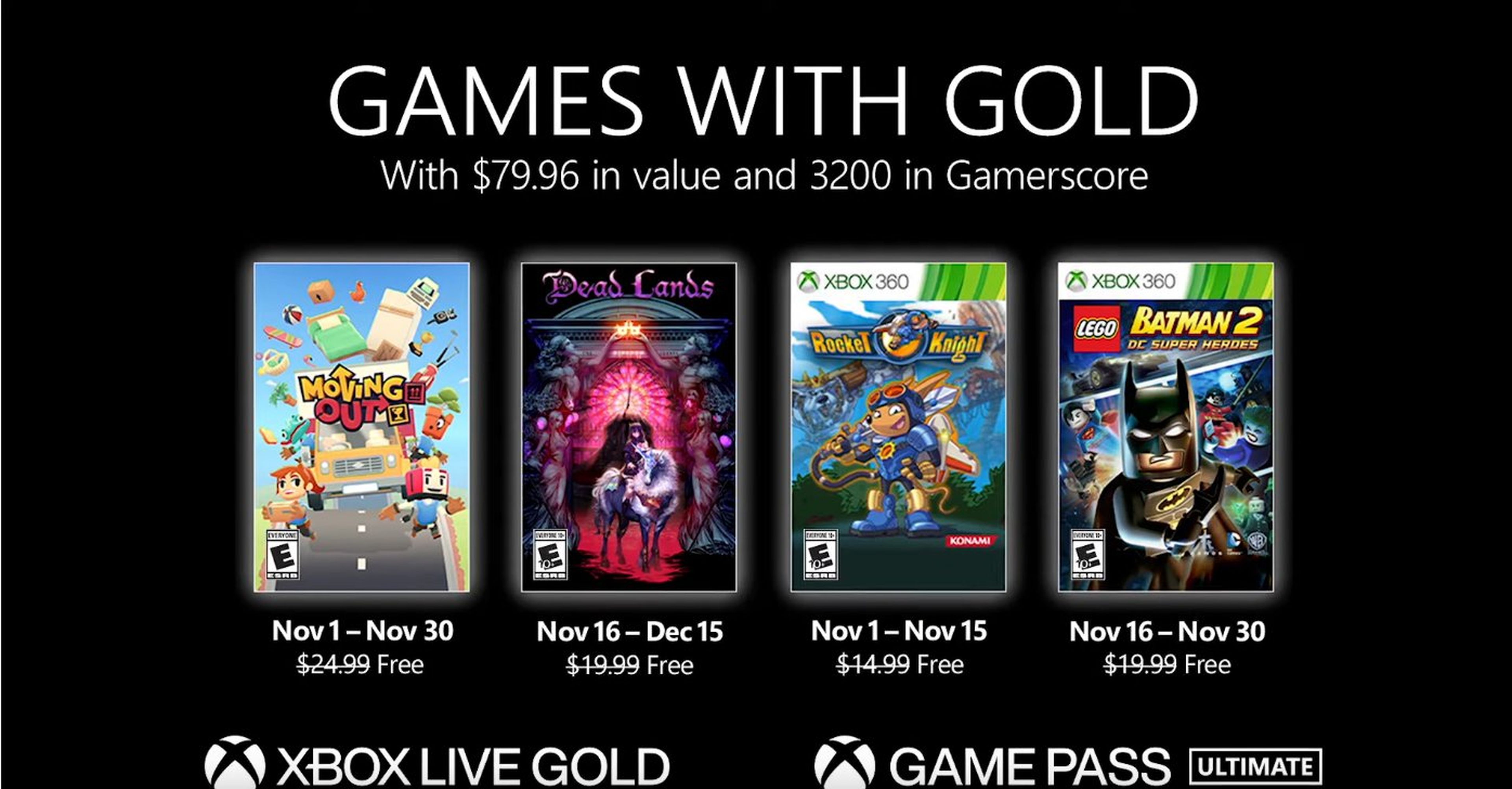 Xbox Games with Gold noviembre 2021