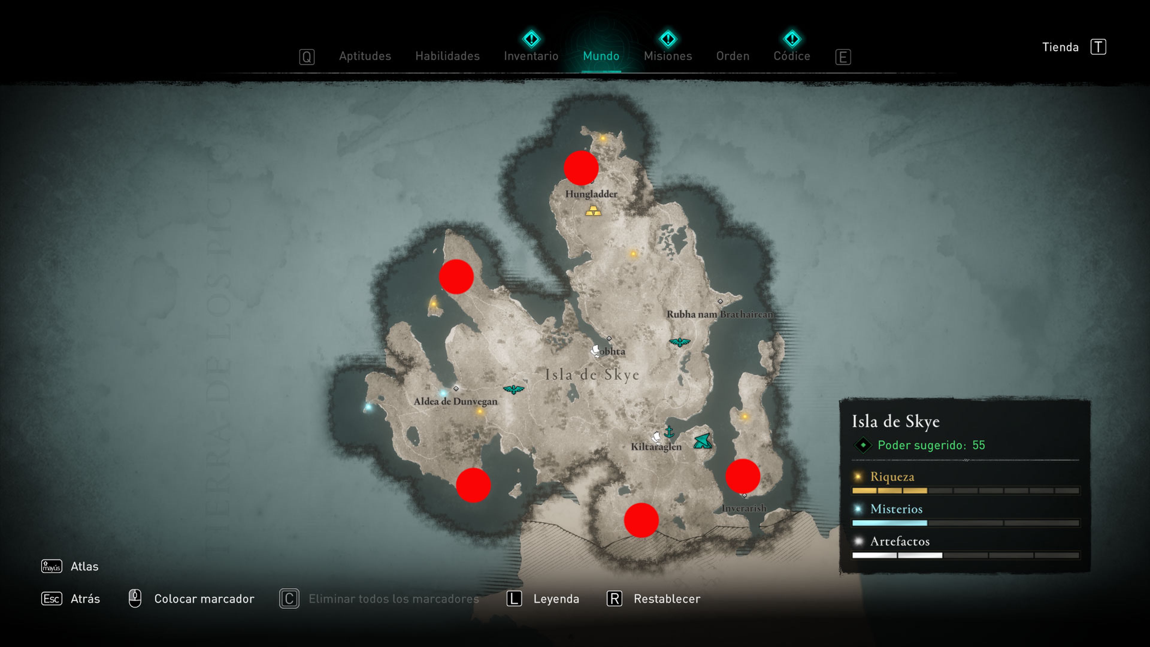 Mapa fragmentos Assassin's Creed Valhalla