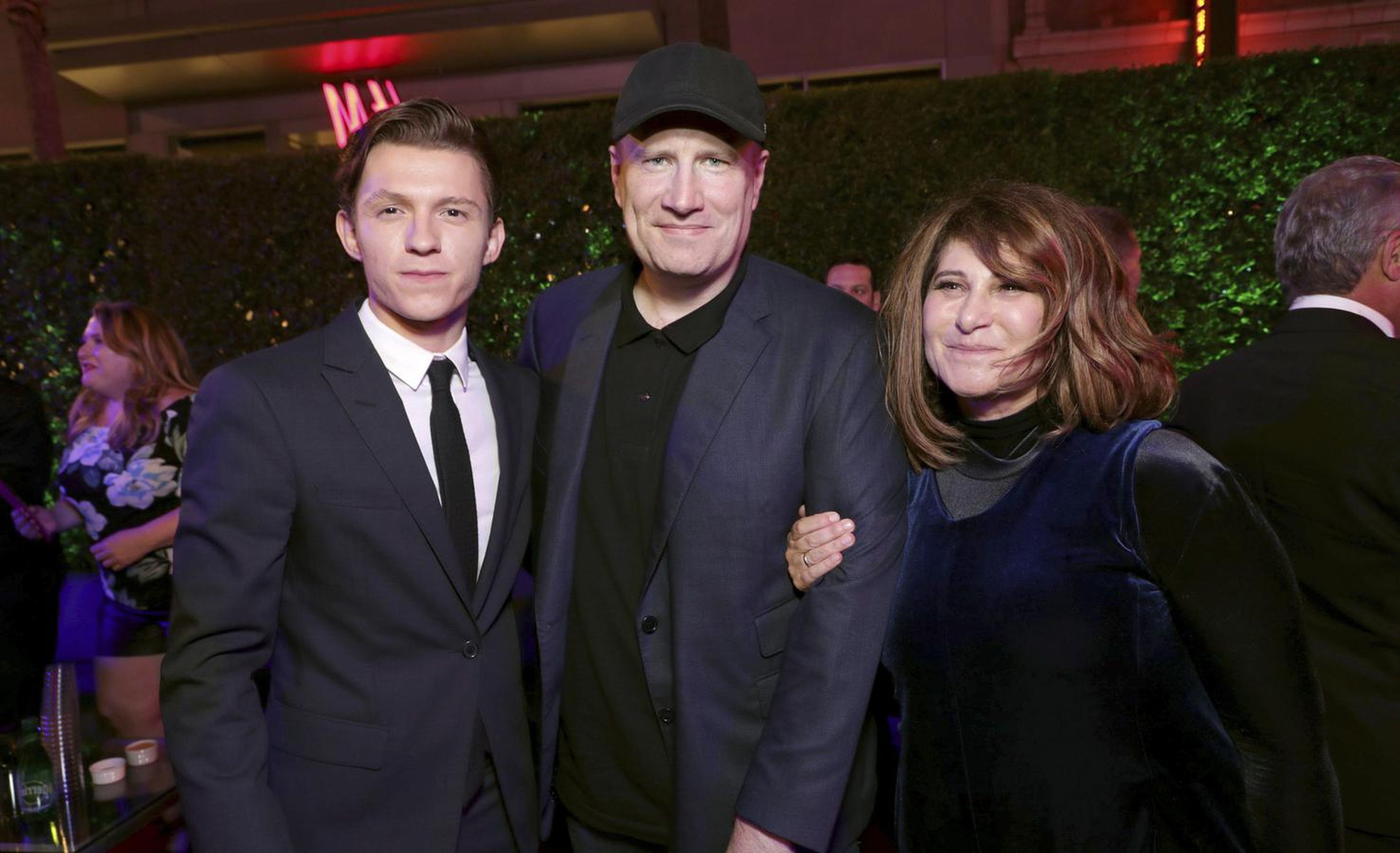 Tom Hollad, Kevin Feige y Amy Pascal