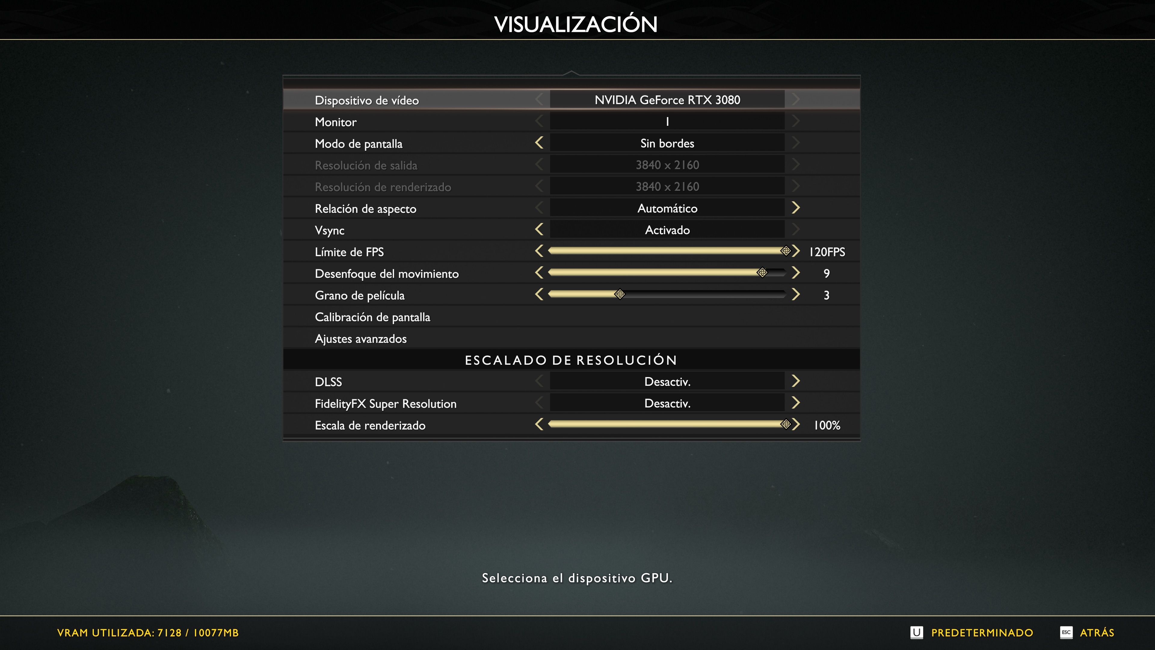 Análisis God of War PC - Ajustes visualización