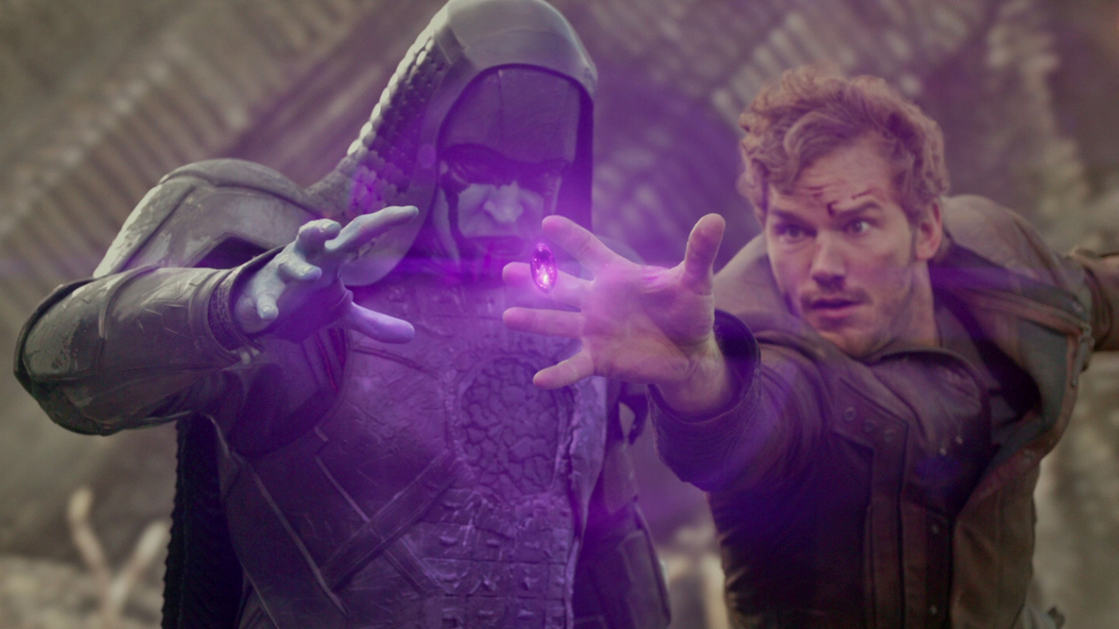Guardianes de la Galaxia - Ronan y Star-Lord luchando por la Gema del Poder