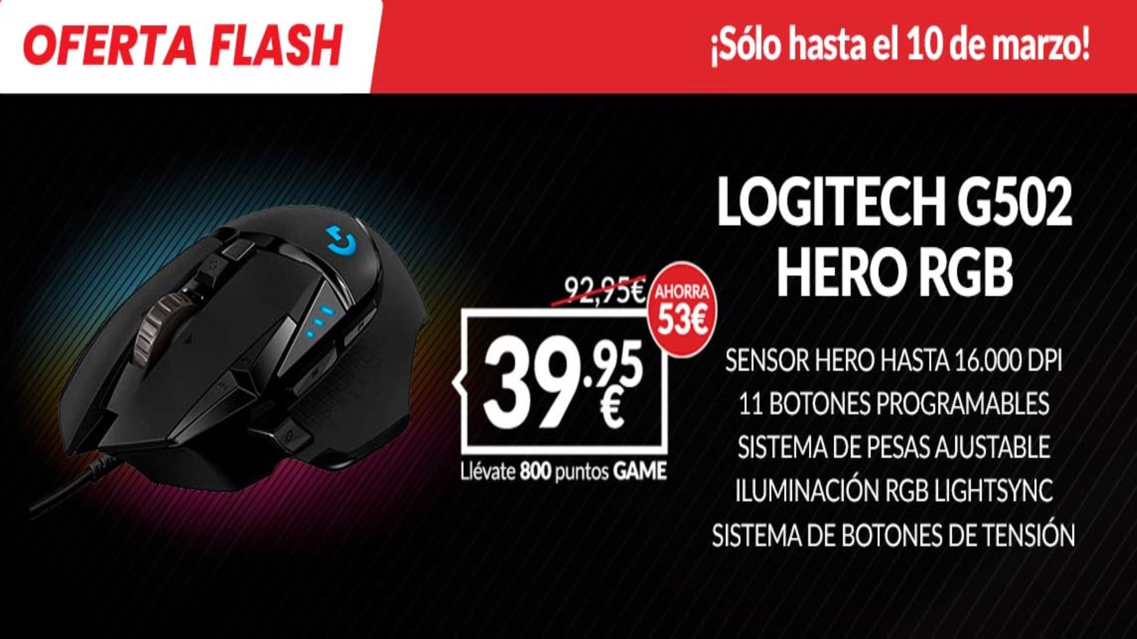 Mouse gamer Logitech G502 Hero RGB 16.000dpi
