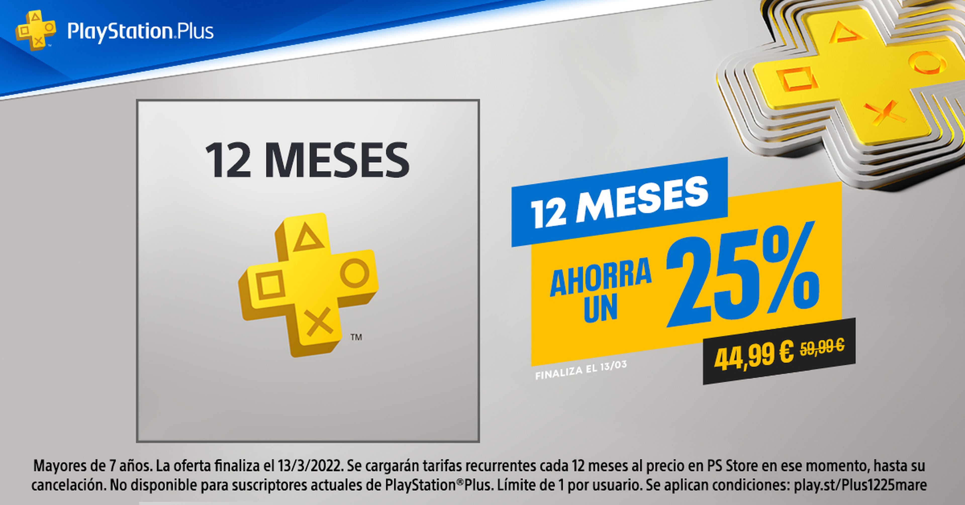 Sony PlayStation Plus Suscripción 12 Meses Digital