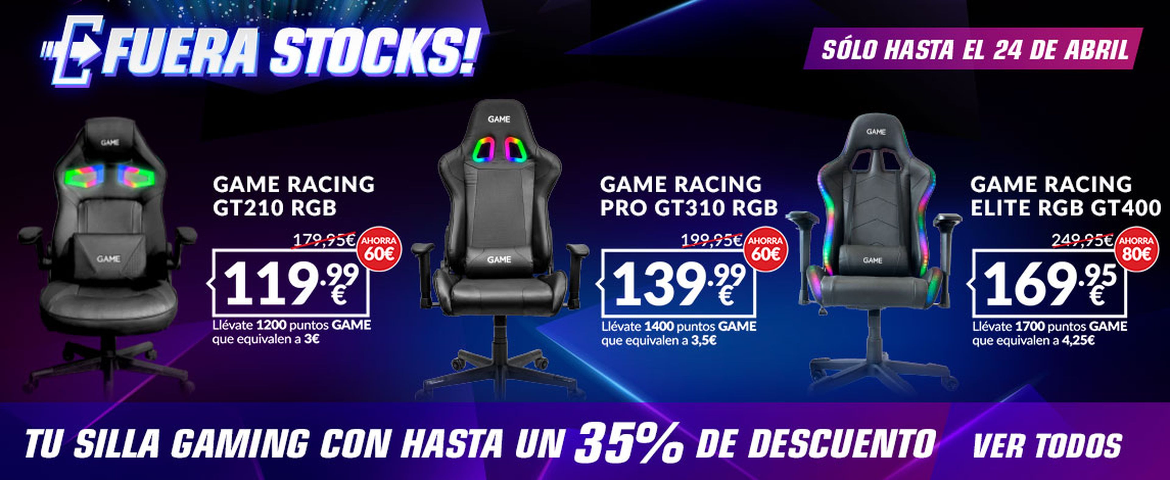 GAME Racing PRO GT300 Rojo-Negro Silla Gaming. PC GAMING