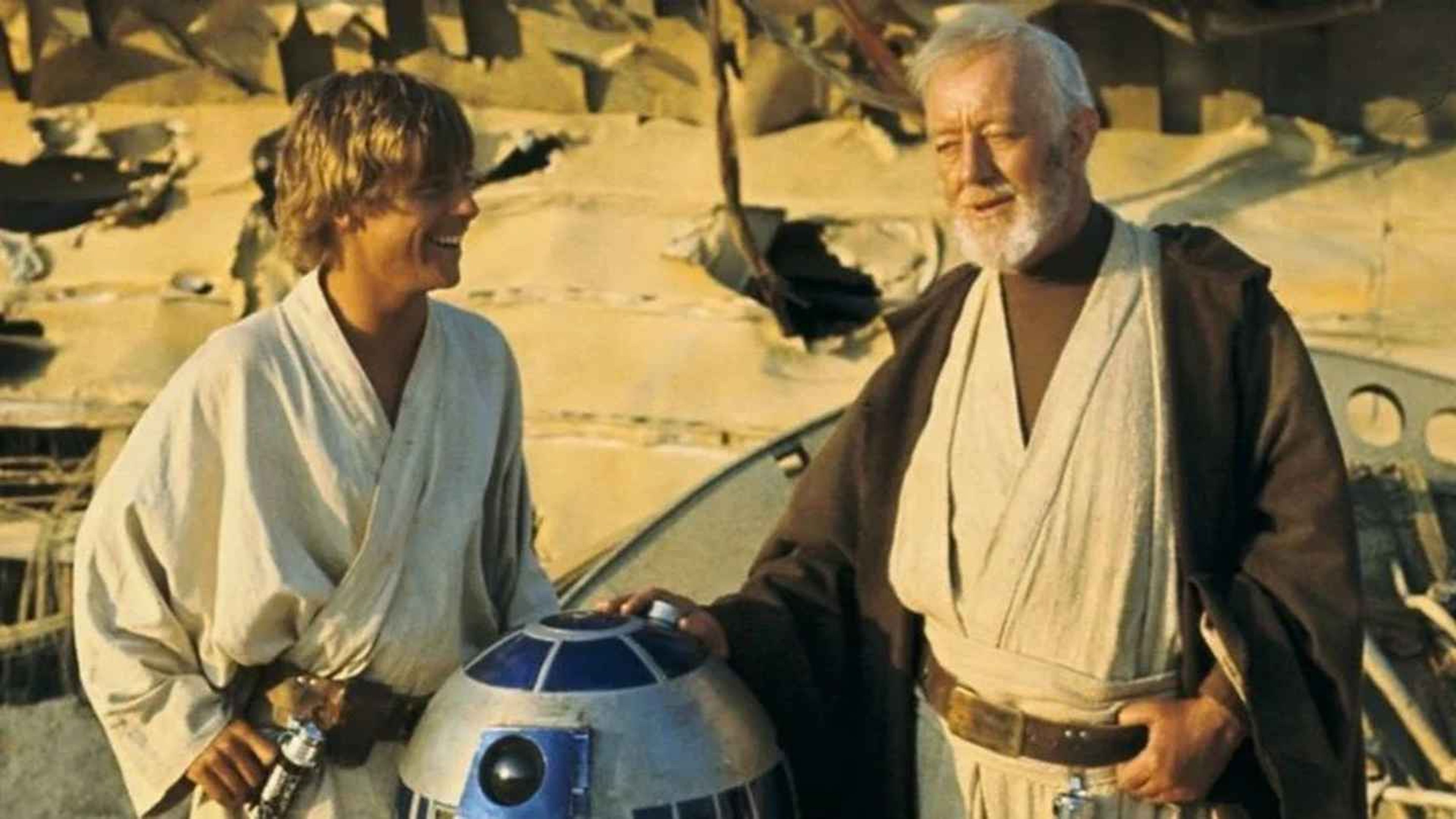 Mark Hamill y Alec Guiness en Star Wars Episodio IV