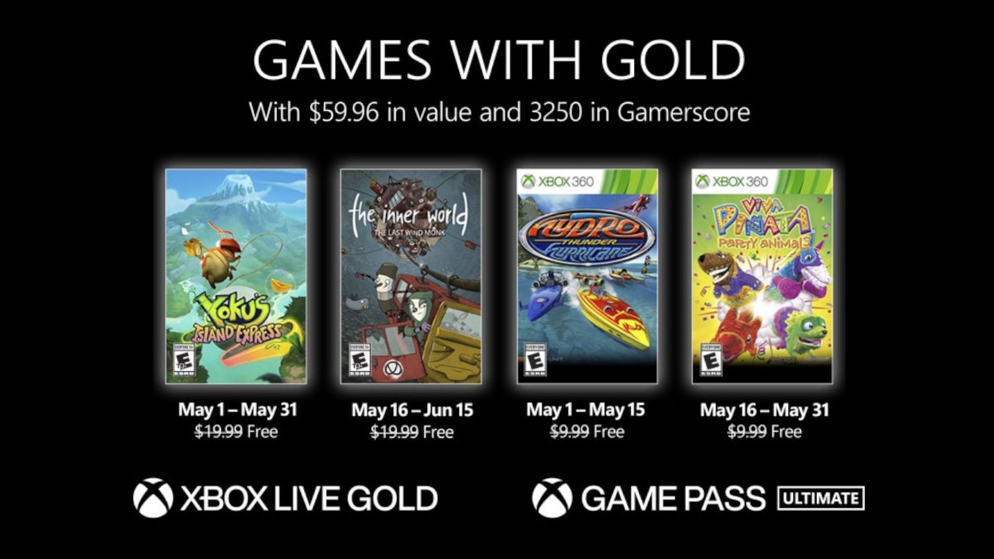 Xbox anuncia los Games with Gold de mayo de 2022