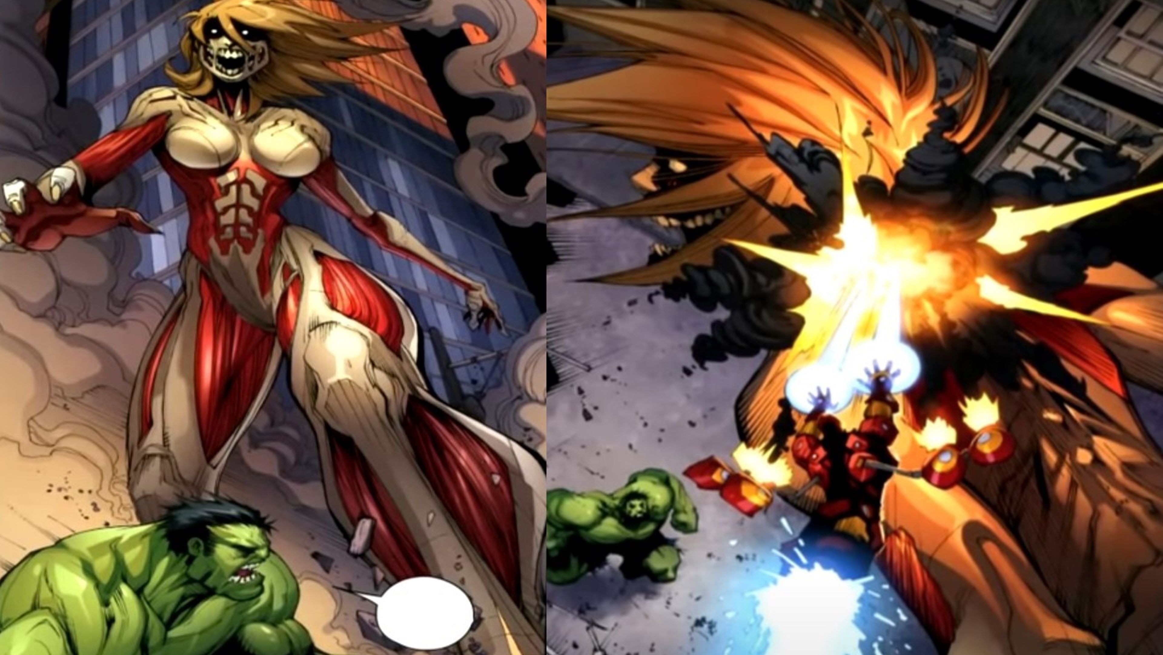 Crossover Ataque a los Titanes y Los Vengadores de Marvel Comics