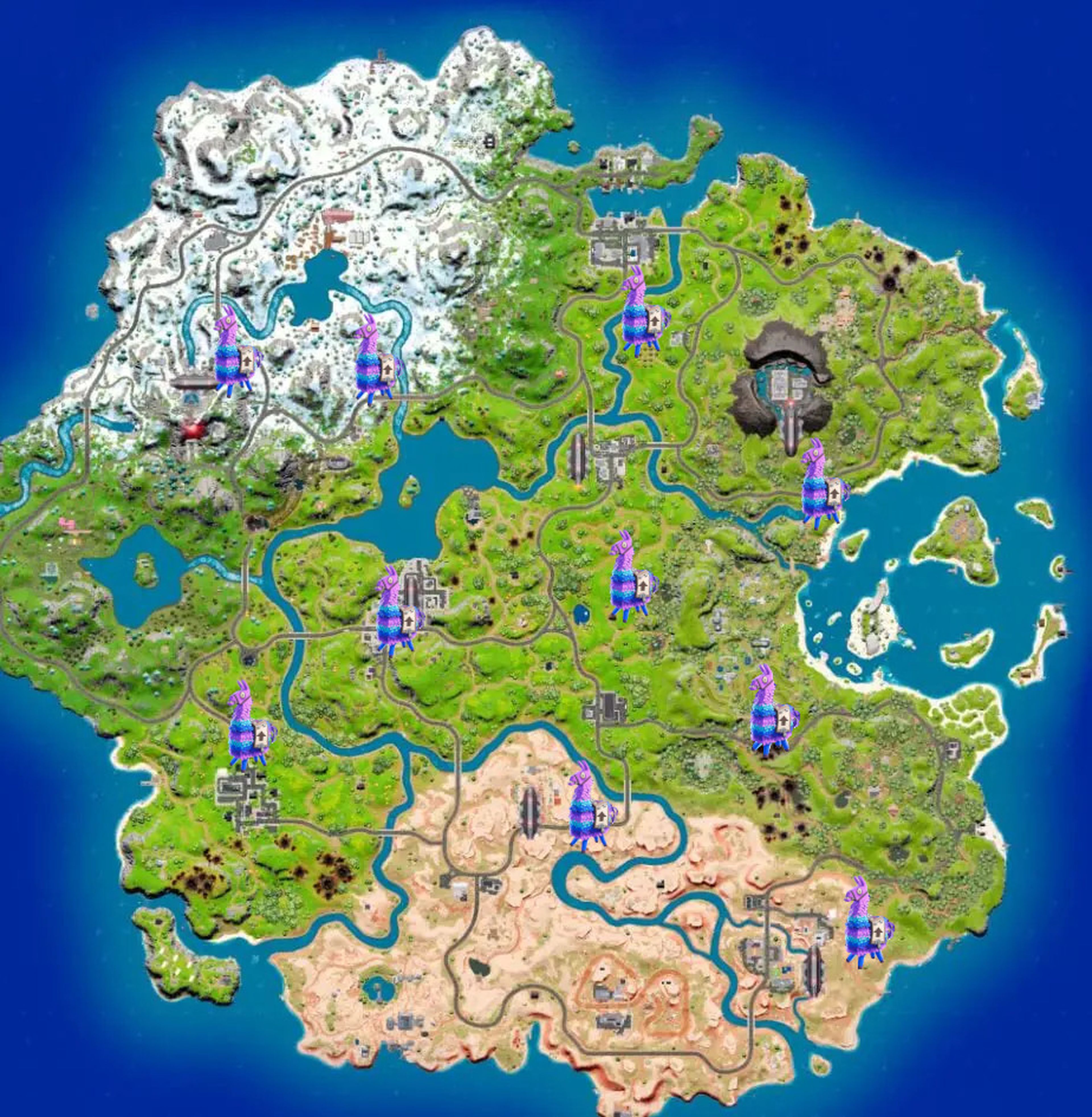 Fortnite mapa llamas