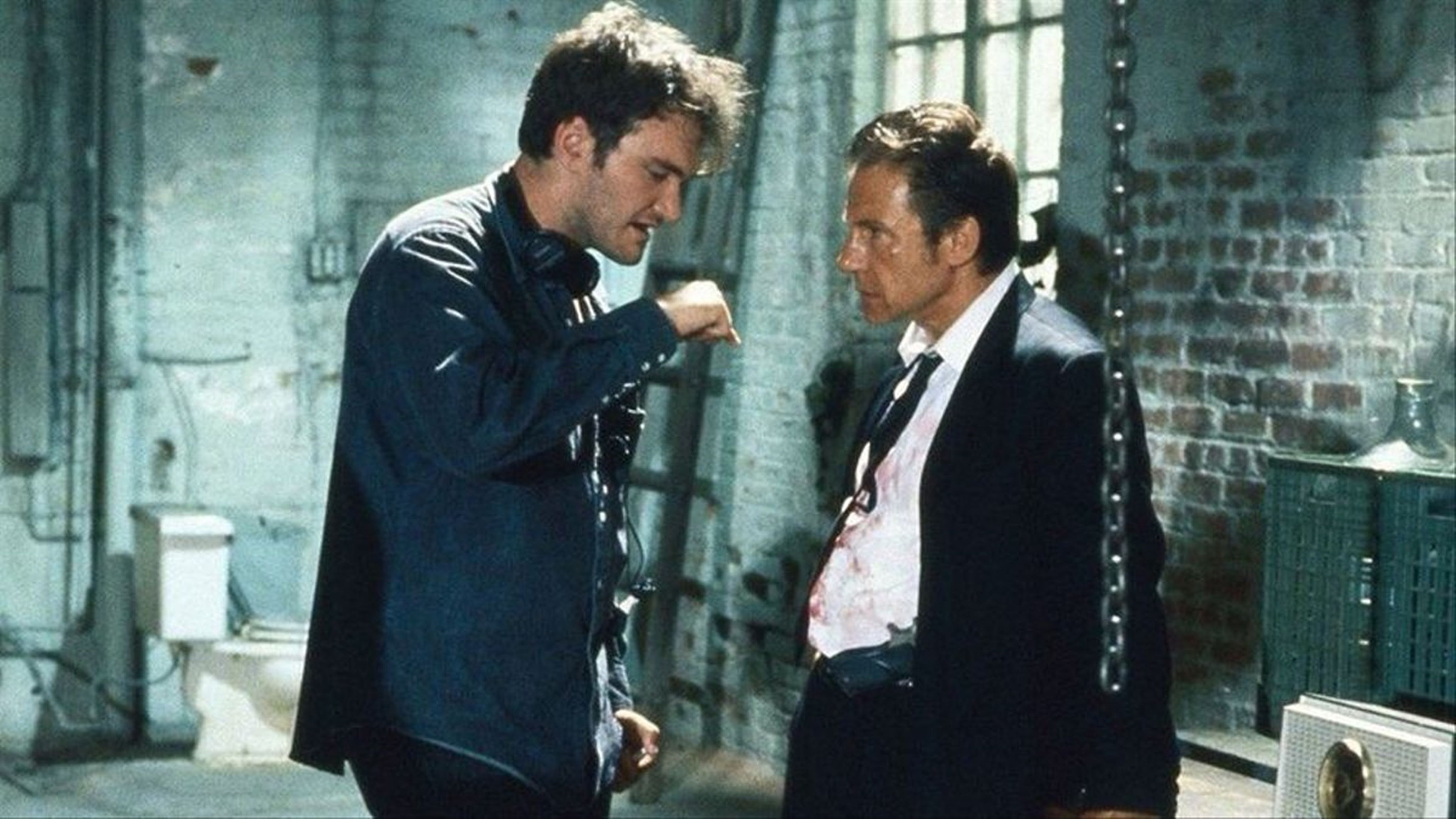 Quentin Tarantino en el rodaje de Reservoir Dogs