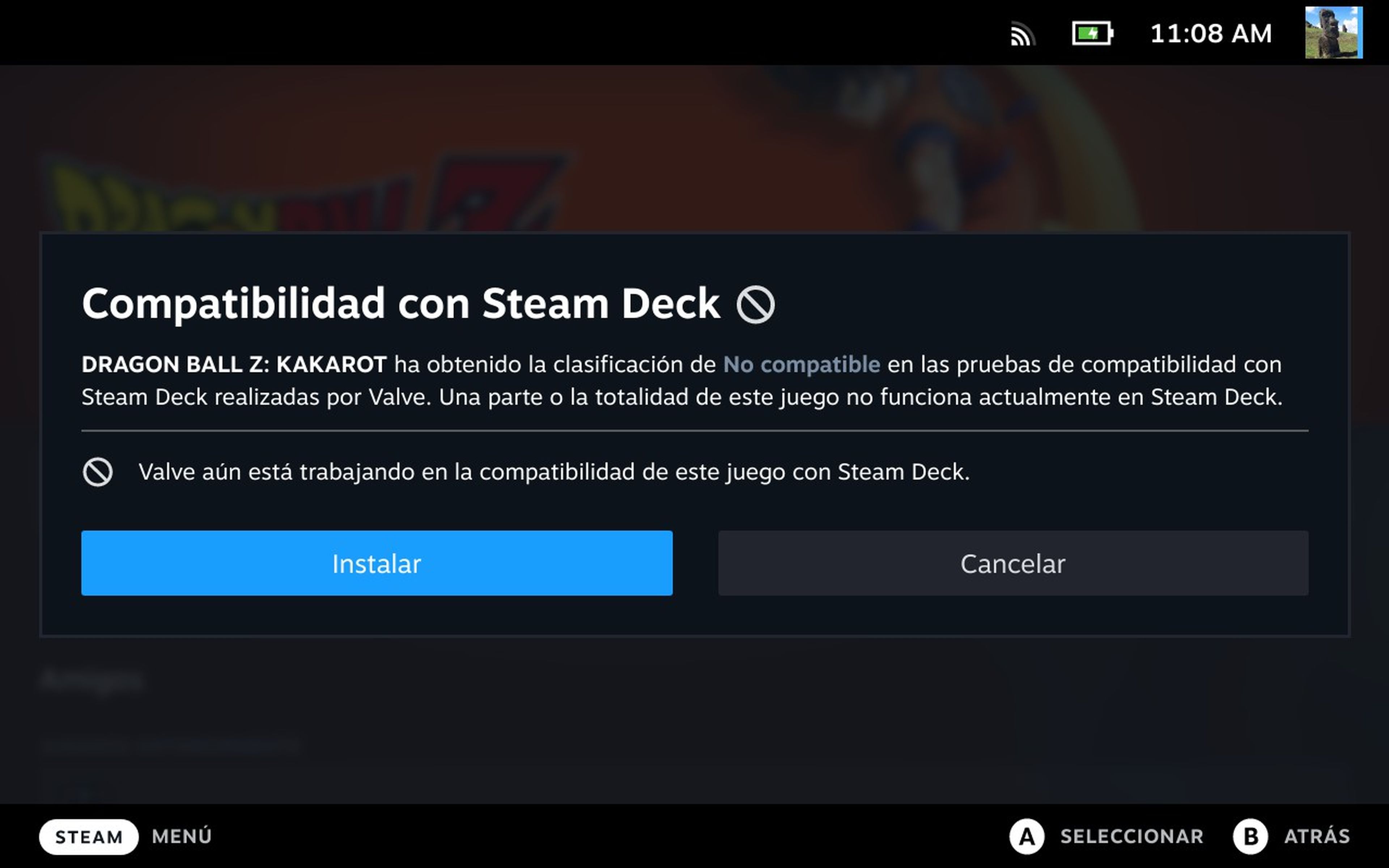 Steam Deck juegos no compatibles
