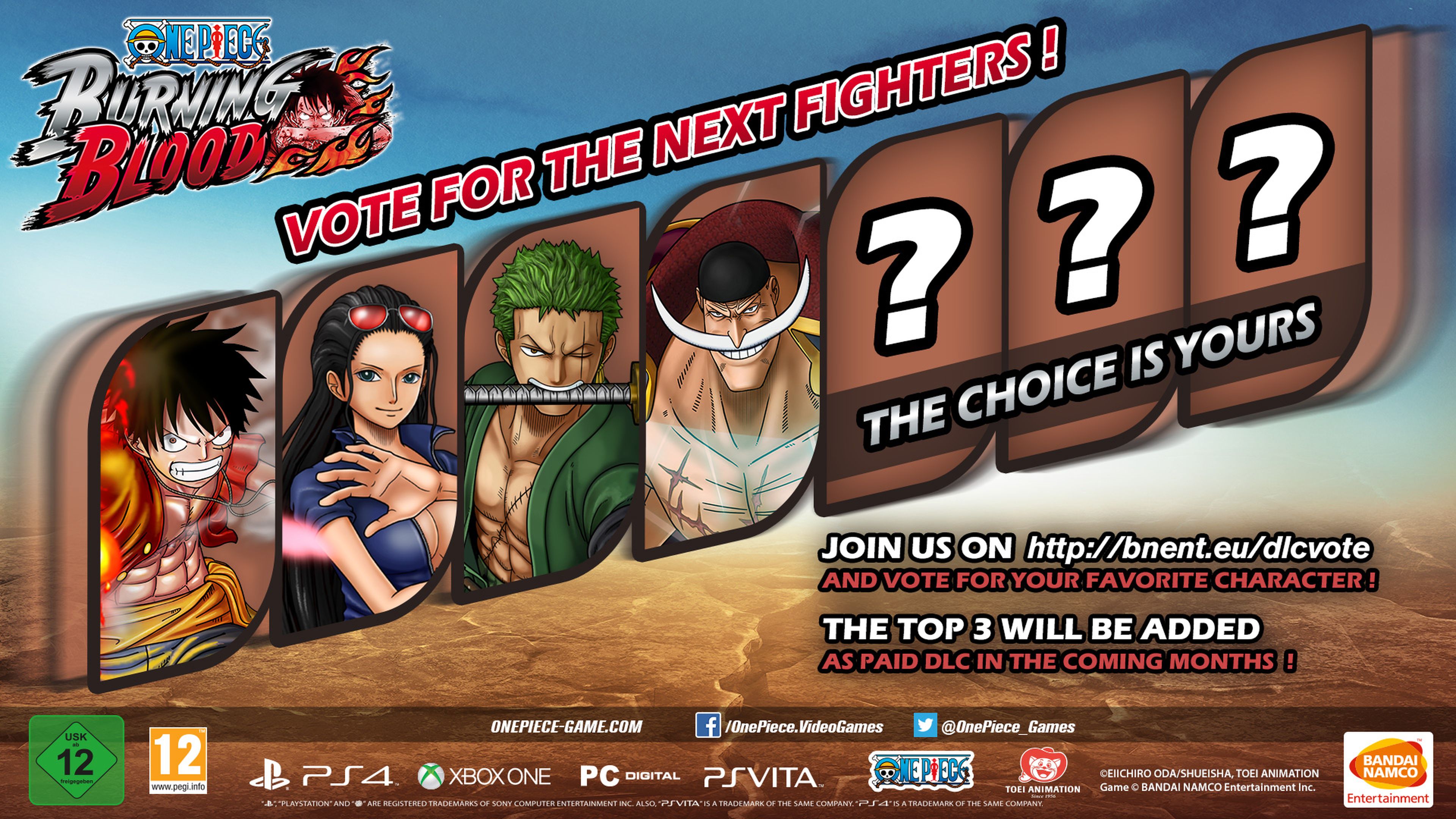 One Piece Burning Blood - PS4_XB1_PC_PS Vita - Vote for the next fighters