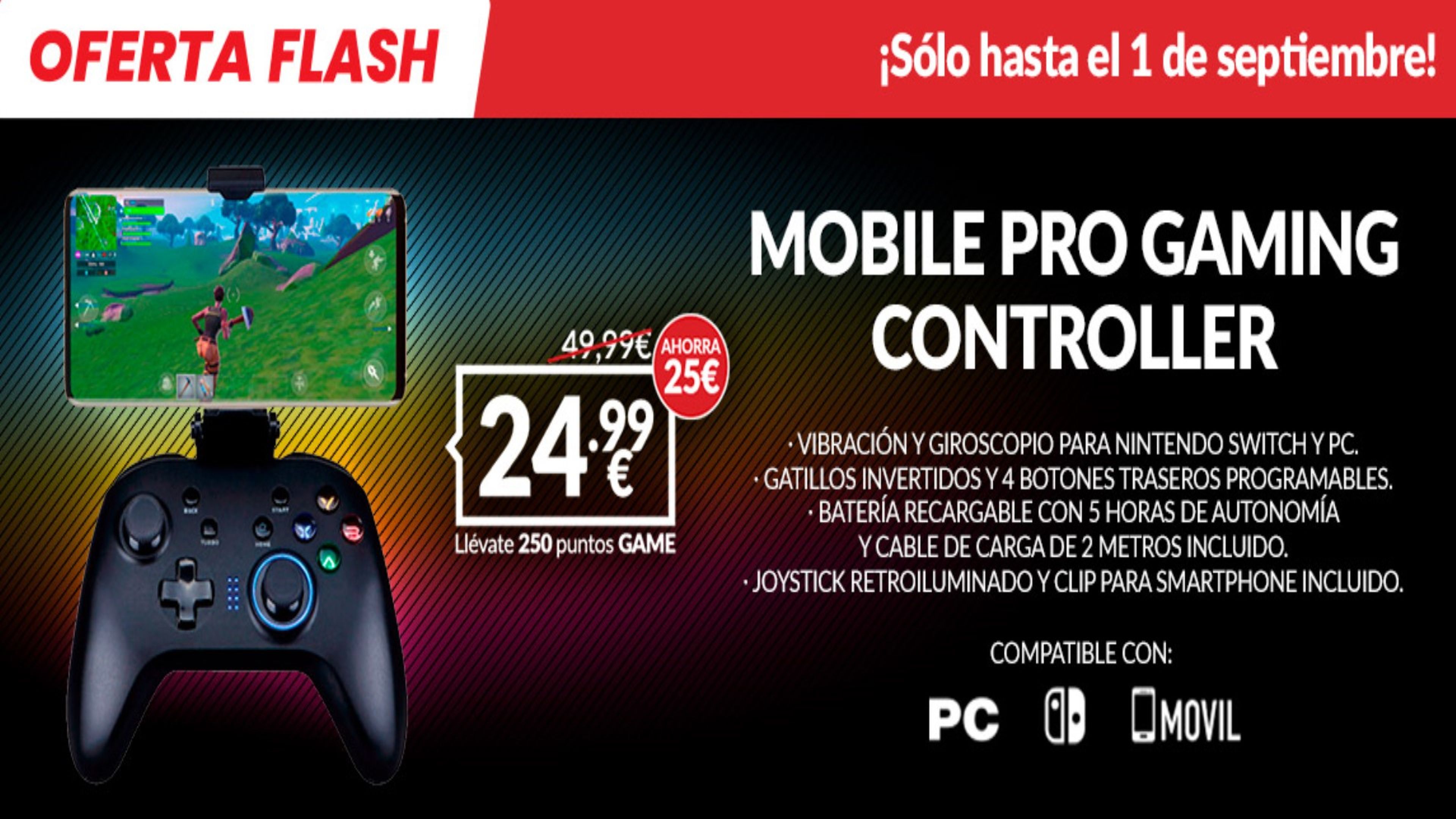 GAME rebaja en oferta flash el Mobile Pro Gaming Controller a 24,99€