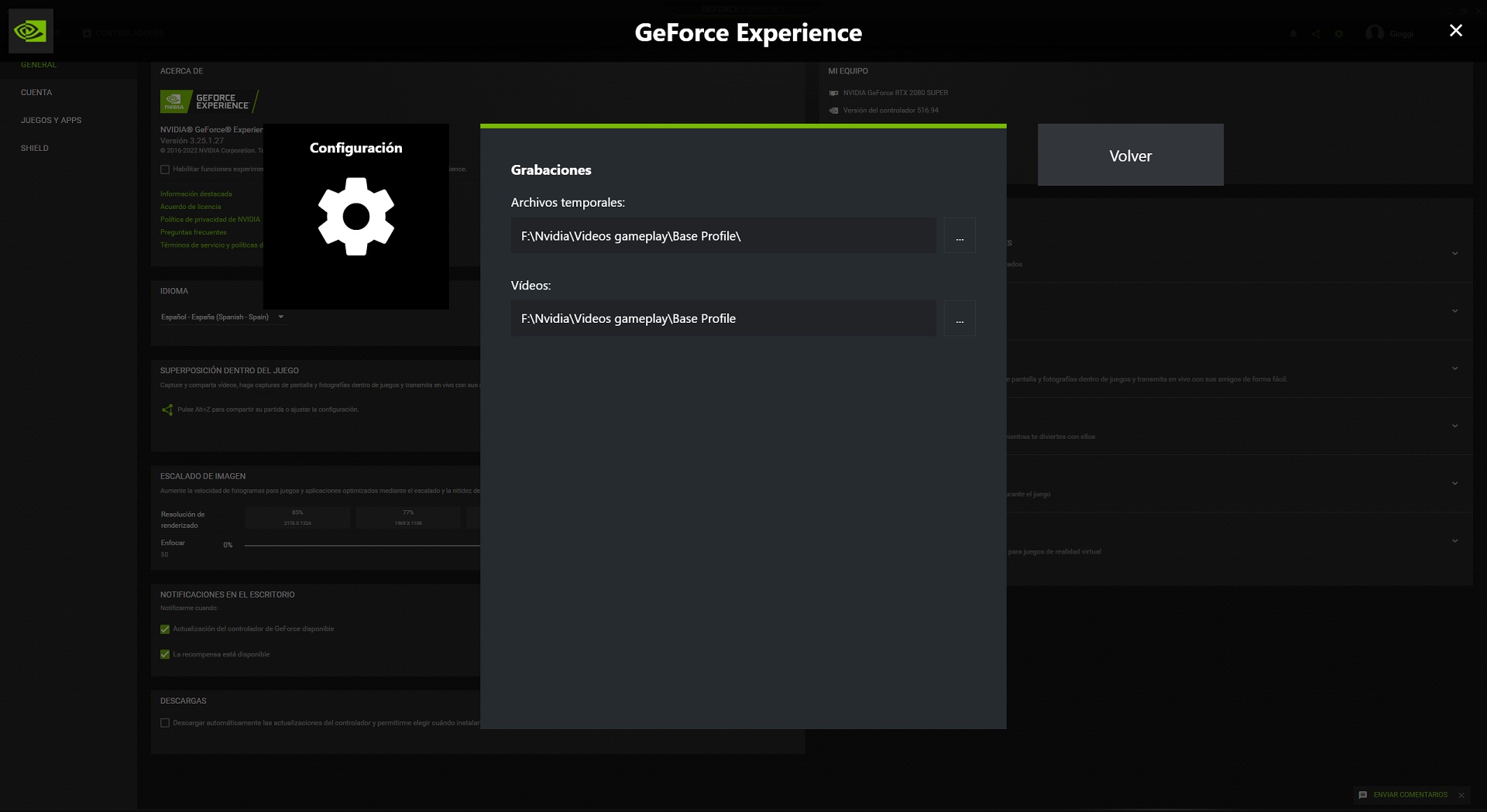 Abrir geforce best sale experience en juego