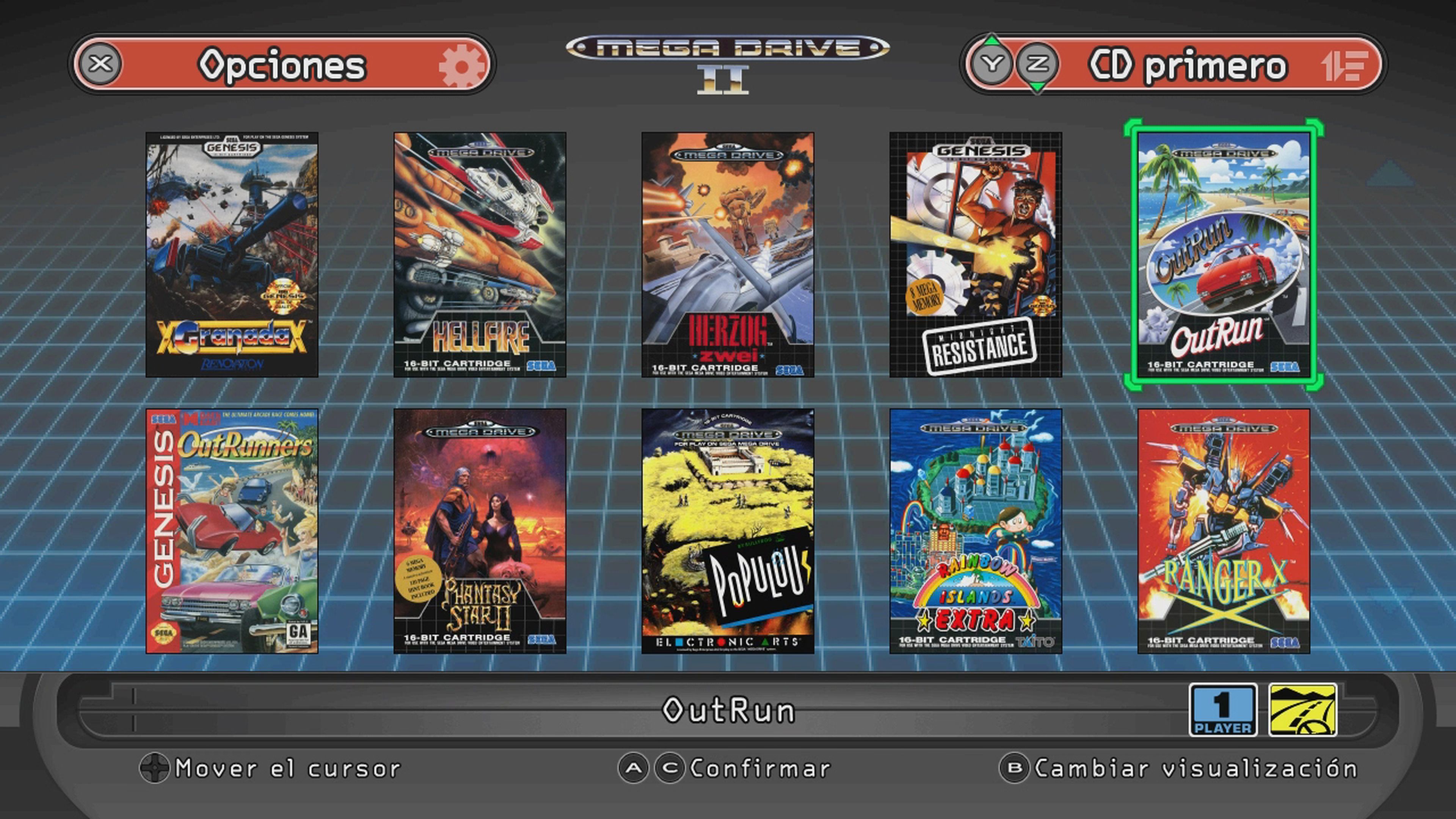 Mega Drive Mini 2 - menú principal