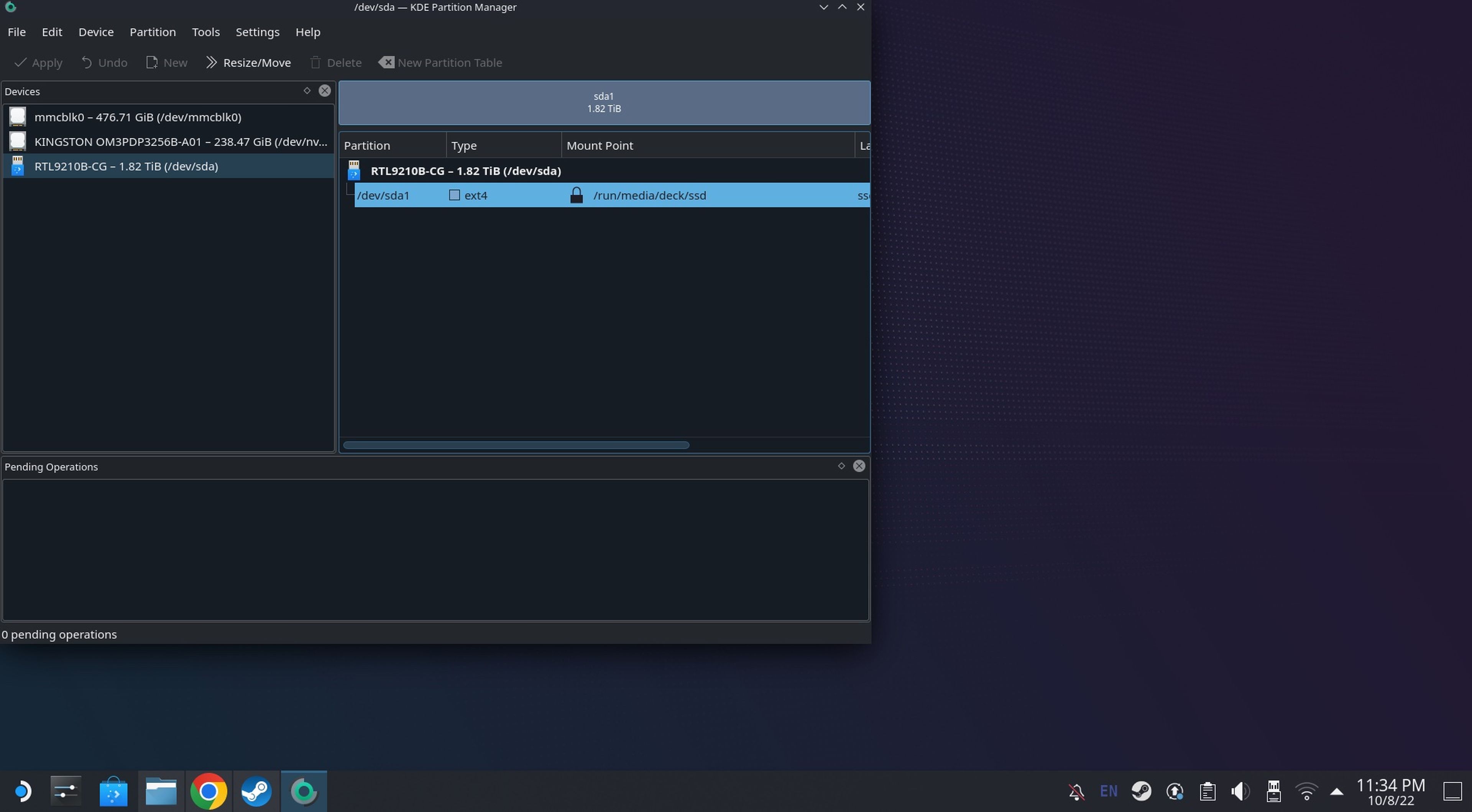 Steam Deck modo escritorio - KDE partition