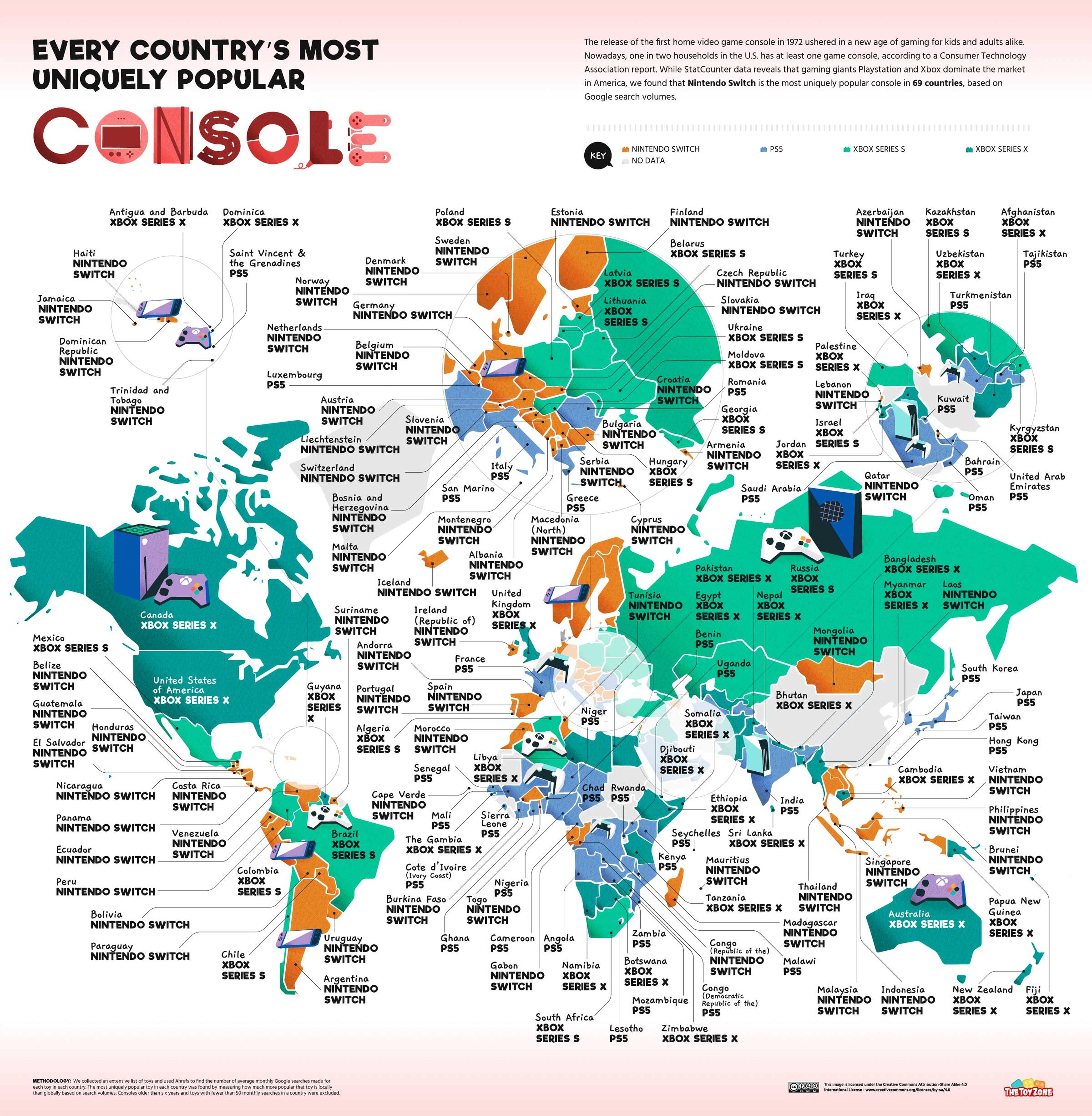 Este mapa muestra el juguete favorito de todos los países del mundo