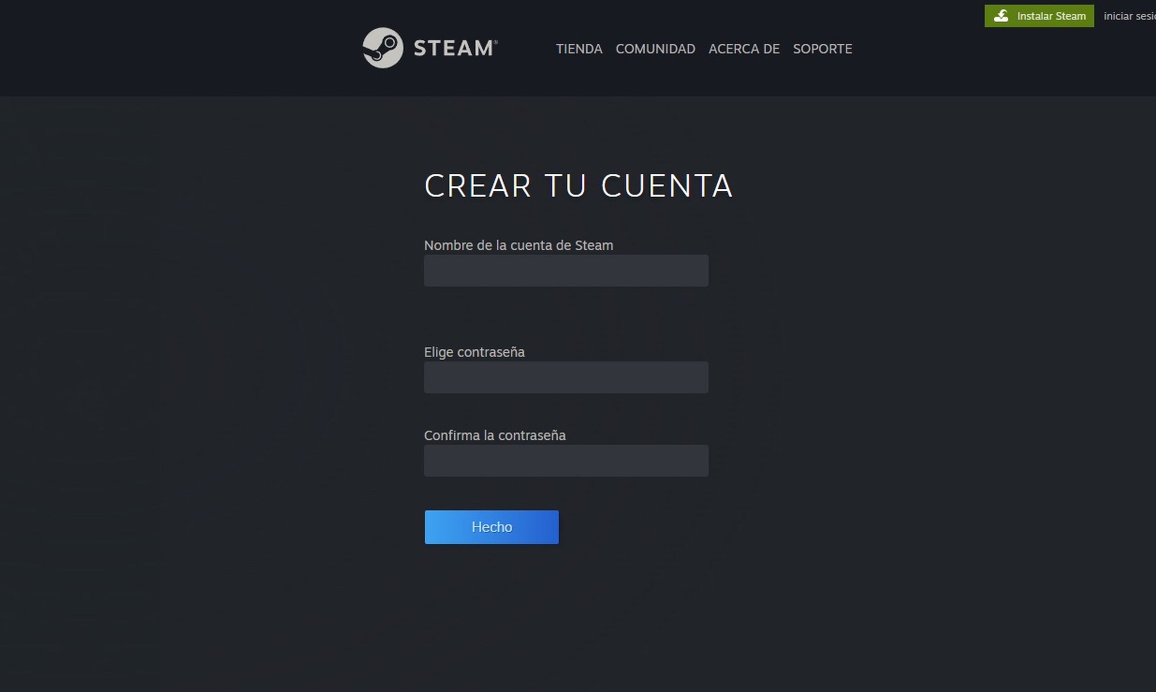 Crear tu cuenta