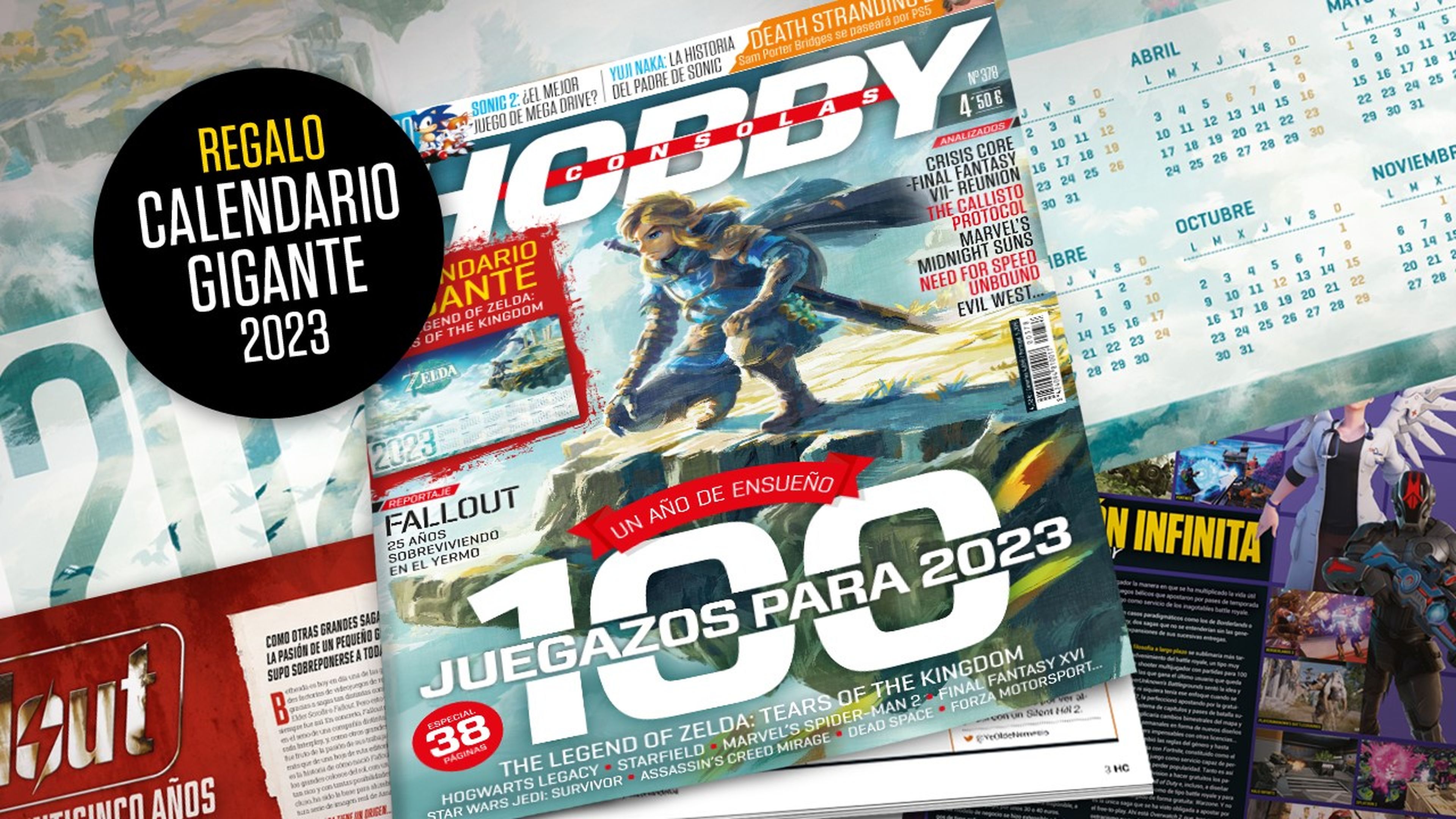 Hobby Consolas 378, ya a la venta, con un reportaje de 100 juegazos para 2023 y un calendario de Zelda: Tears of the Kingdom