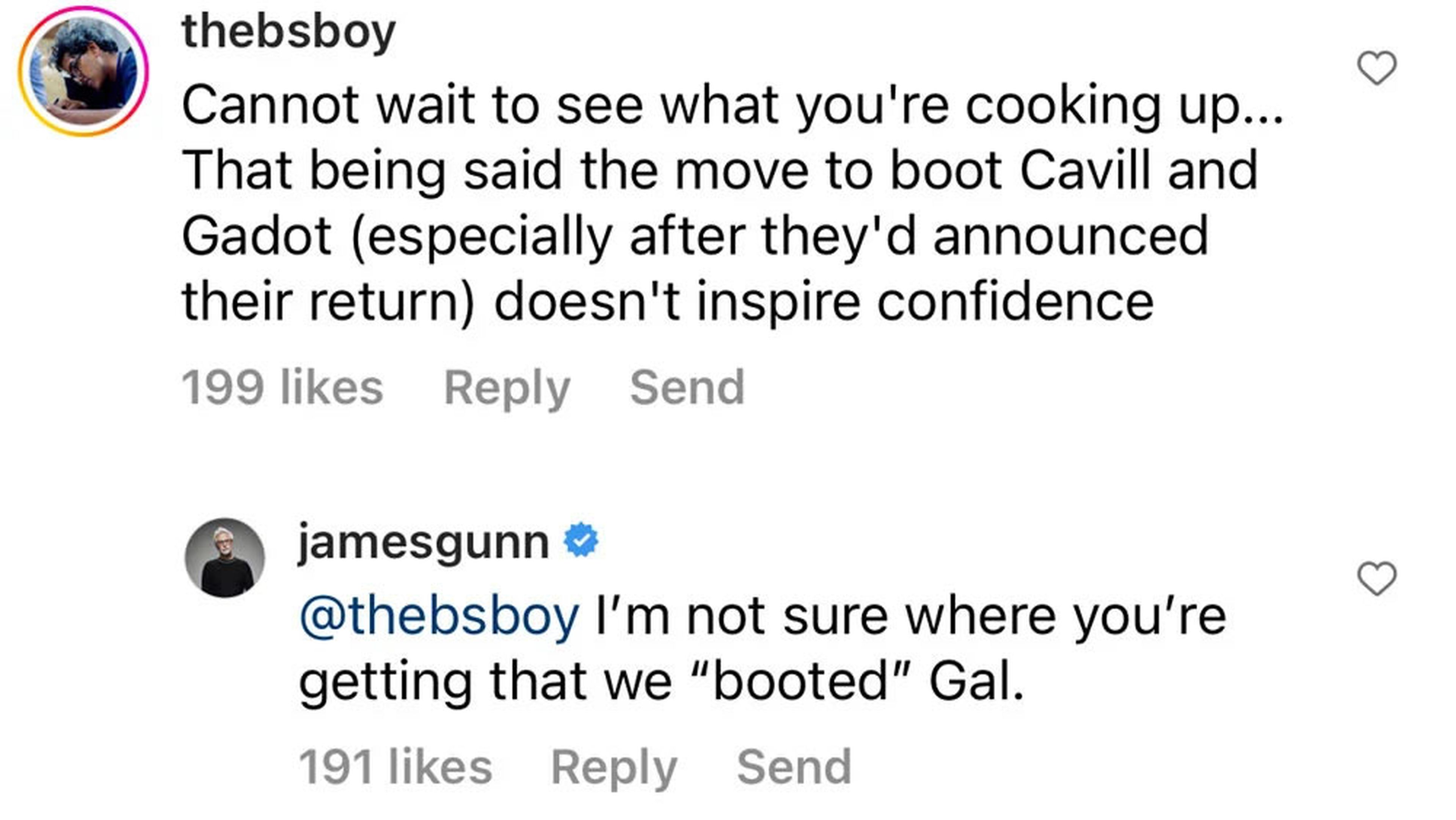 James Gunn en Instagram